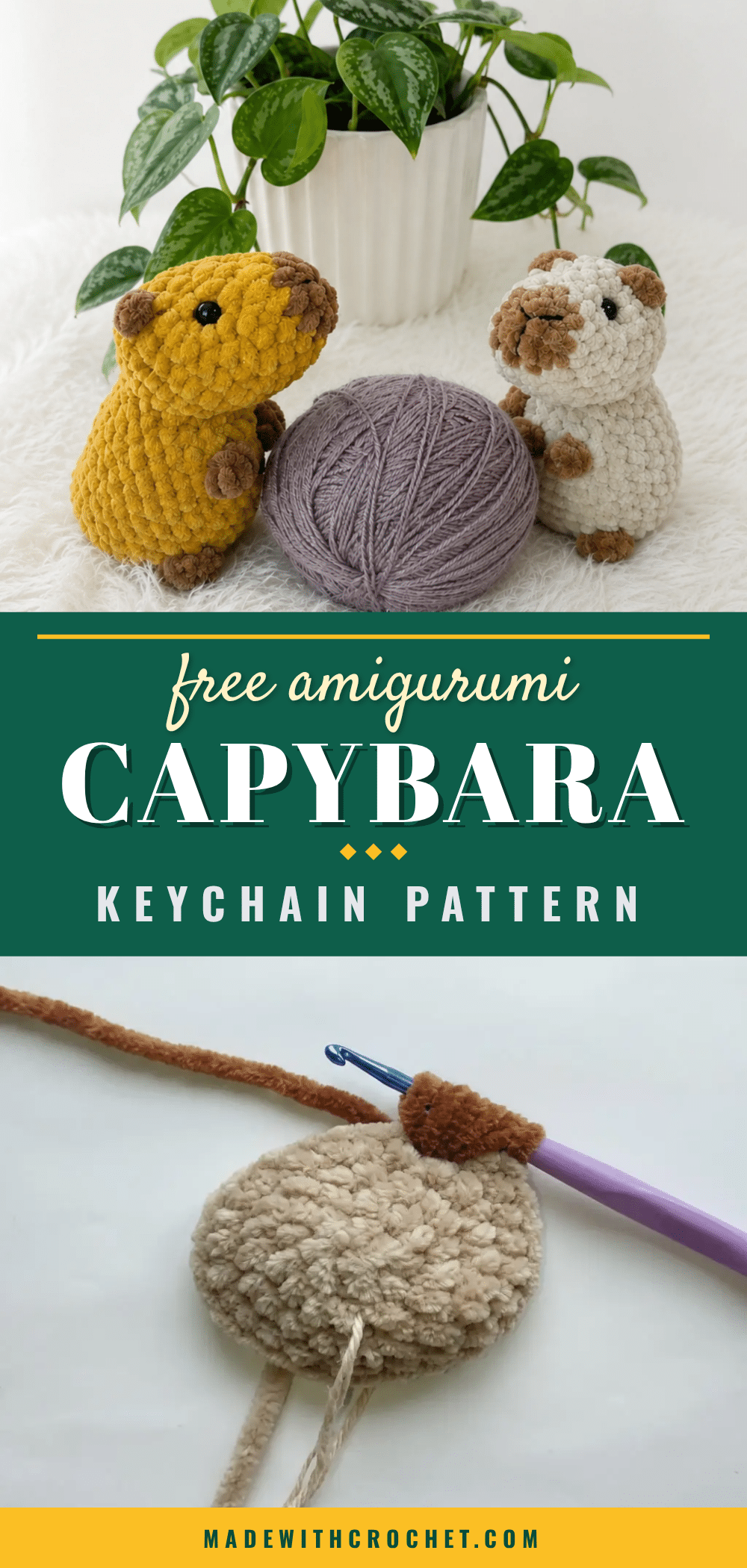 amigurumi capybara keychain pattern crochet pattern