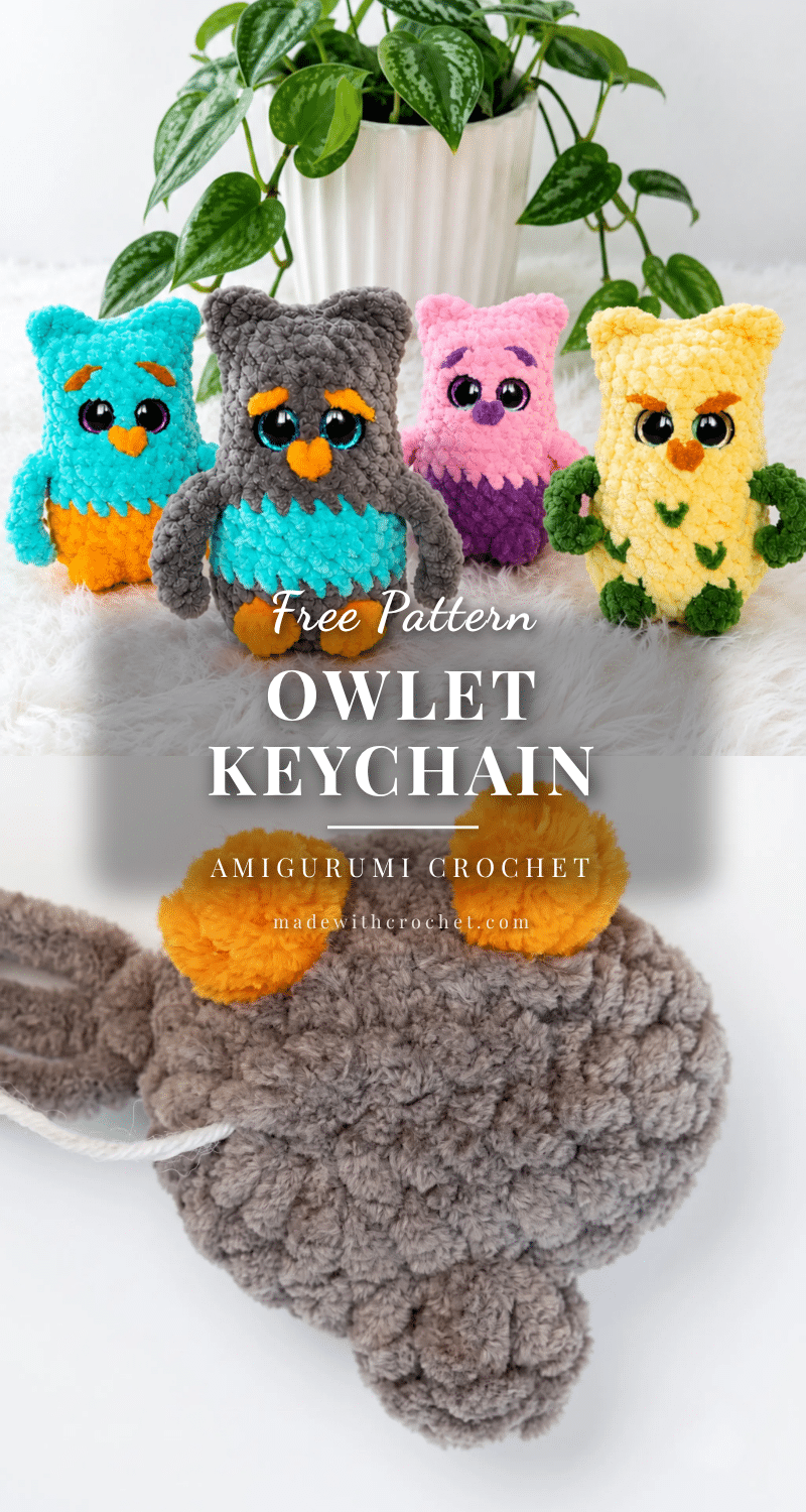 amigurumi owlet keychain pattern crochet pattern