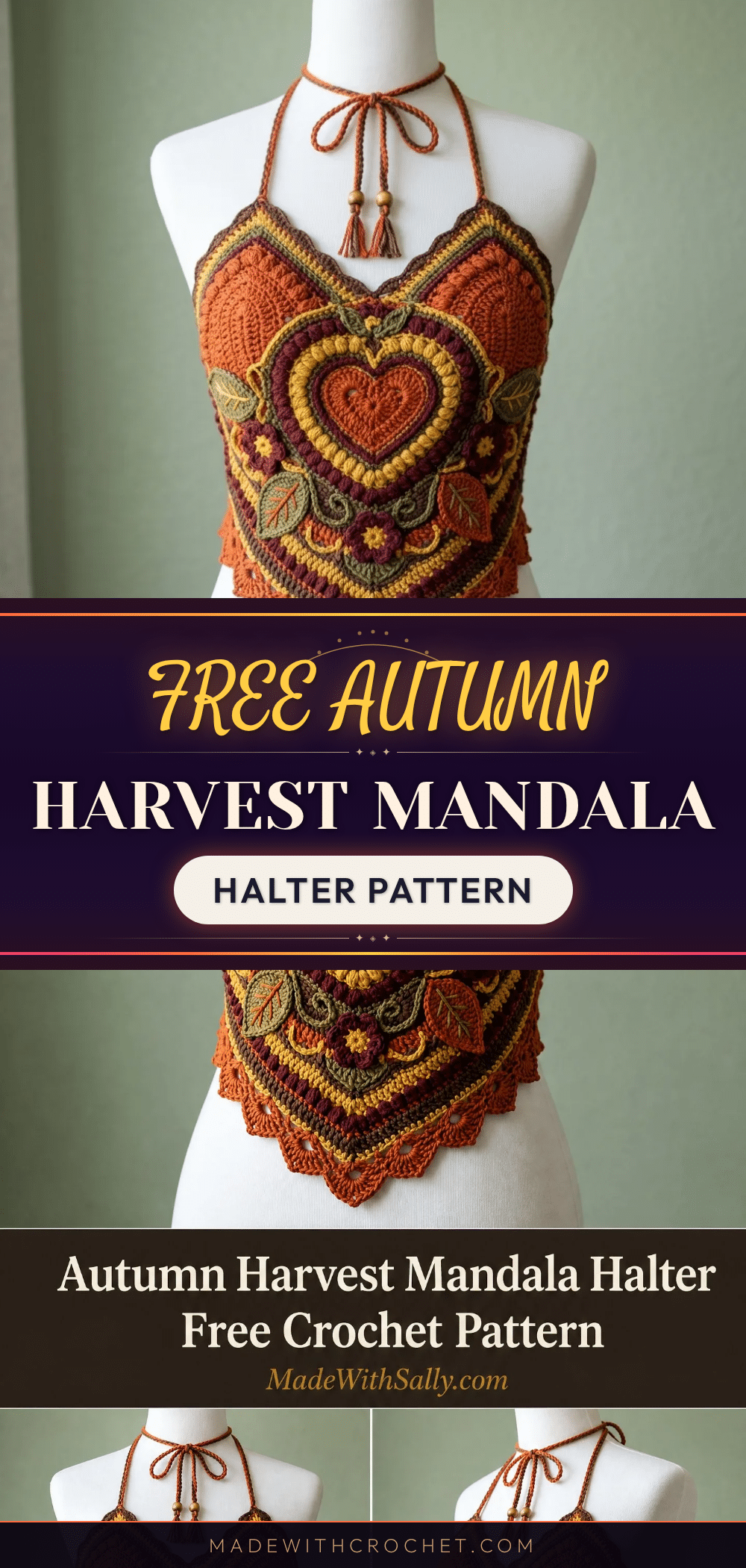 Autumn Harvest Mandala Halter crochet pattern