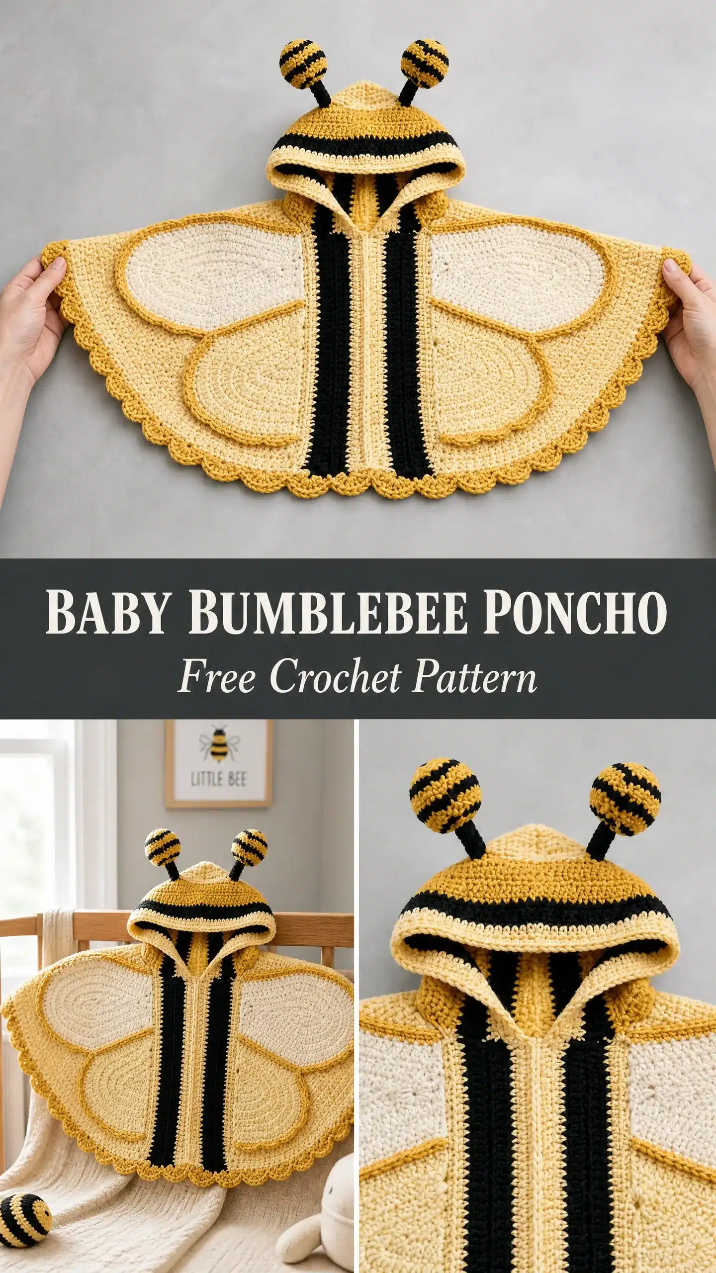 baby bumblebee poncho crochet pattern crochet project crochet project detail 1