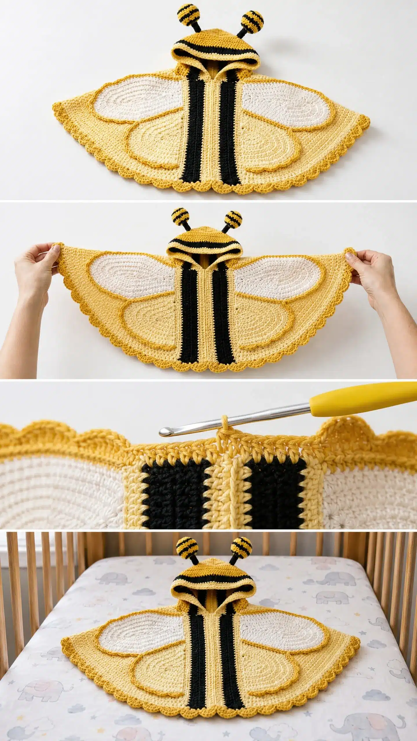 baby bumblebee poncho crochet pattern crochet project crochet project detail 2