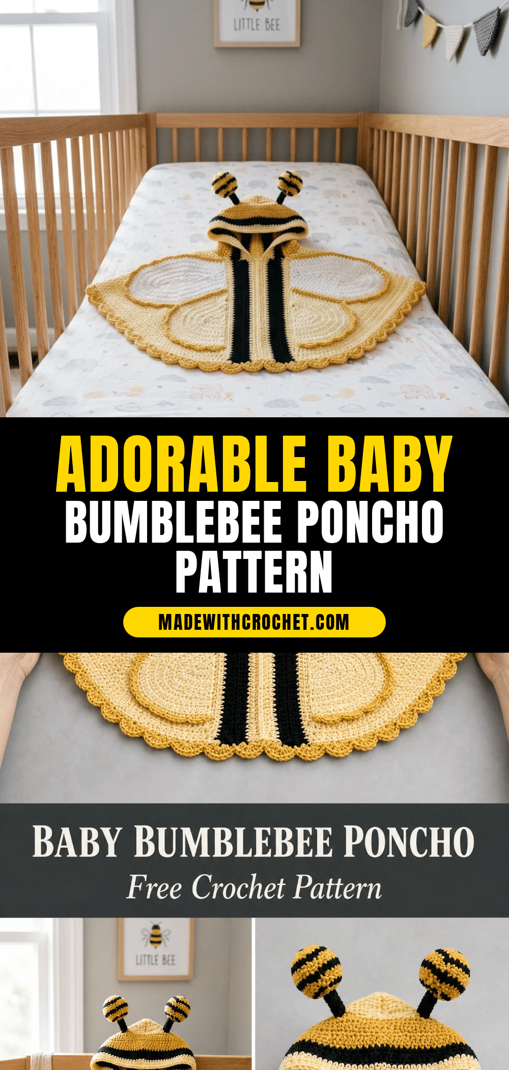 baby bumblebee poncho crochet pattern crochet pattern