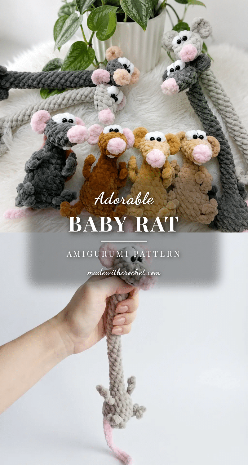 baby rats amigurumi crochet pattern