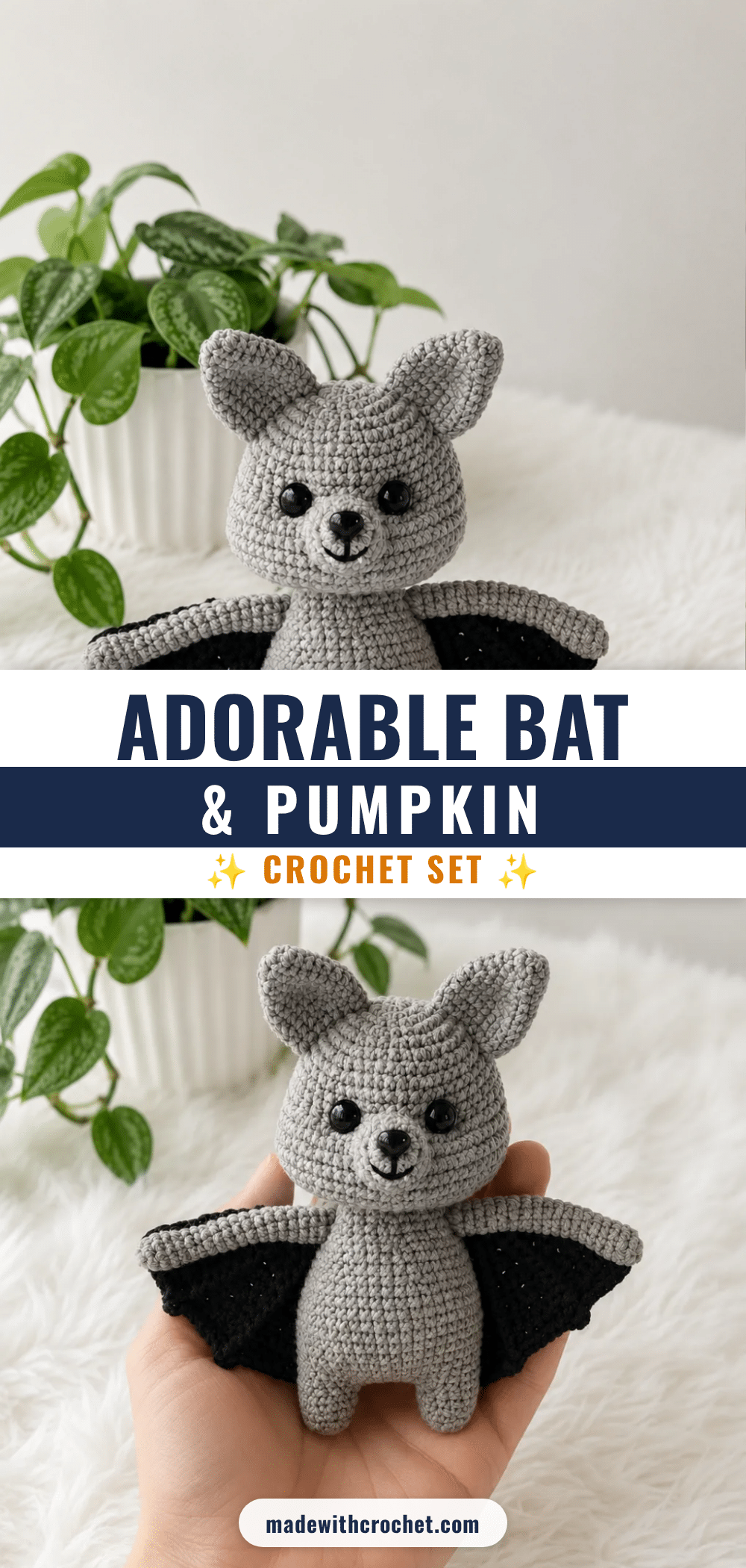 bat and pumpkin crochet set crochet pattern
