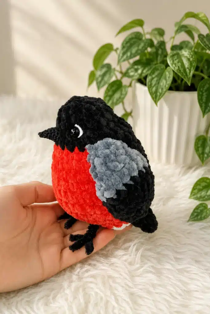 bullfinch amigurumi pattern - featured image
