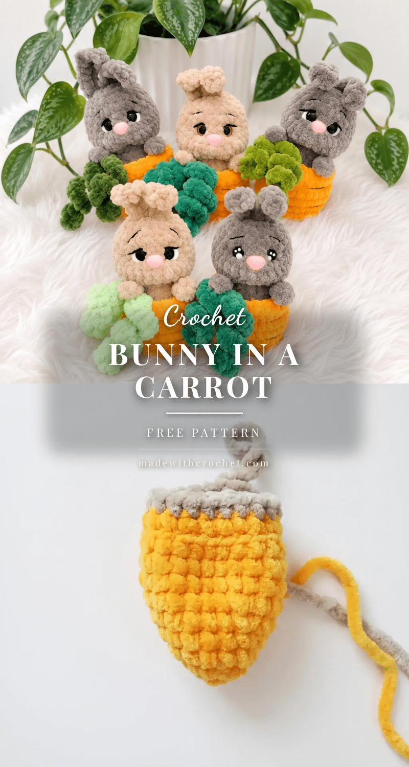 bunny-in-a-carrot amigurumi crochet pattern