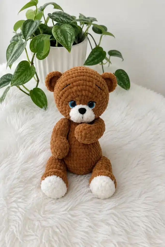 chenille teddy bear amigurumi - featured image