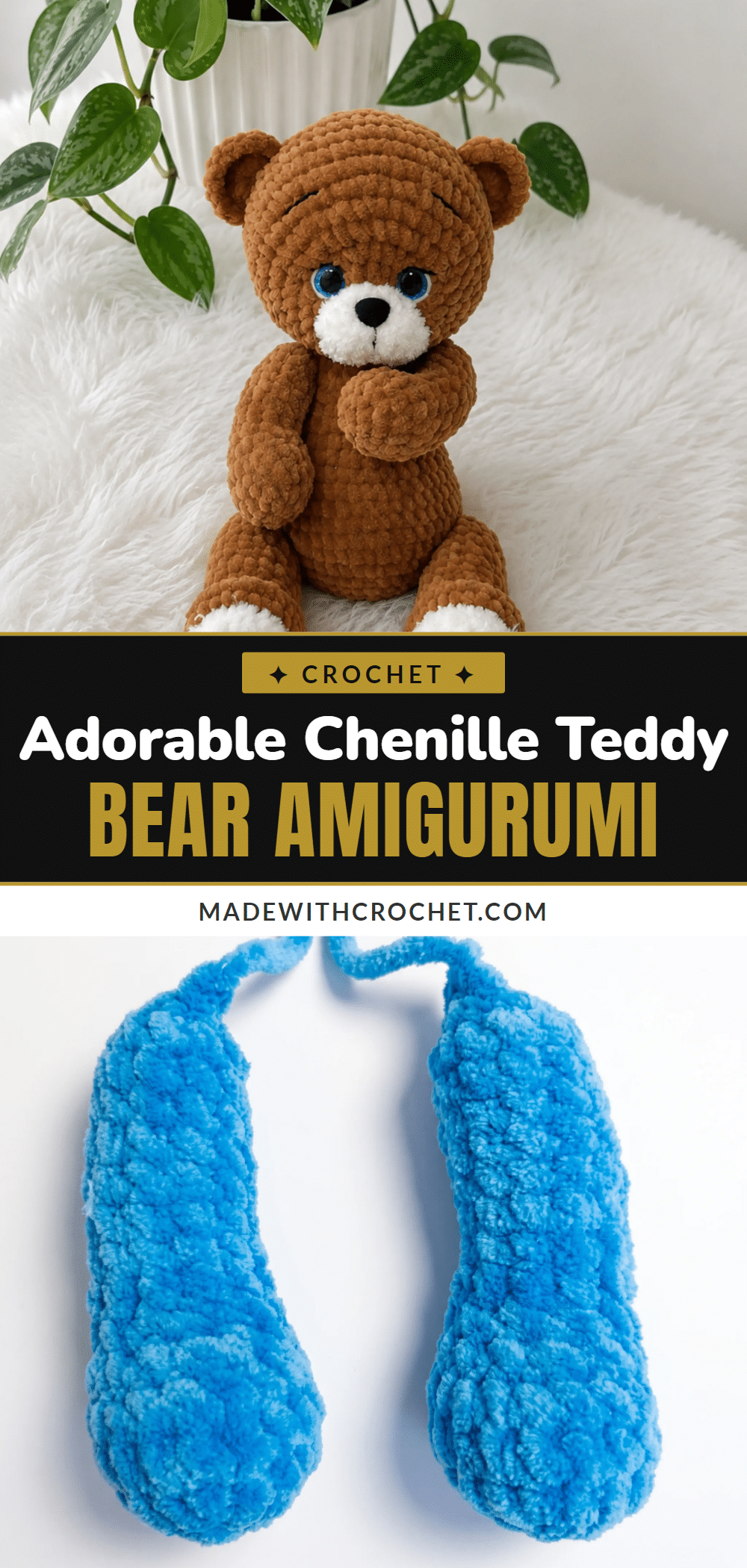 chenille teddy bear amigurumi crochet pattern