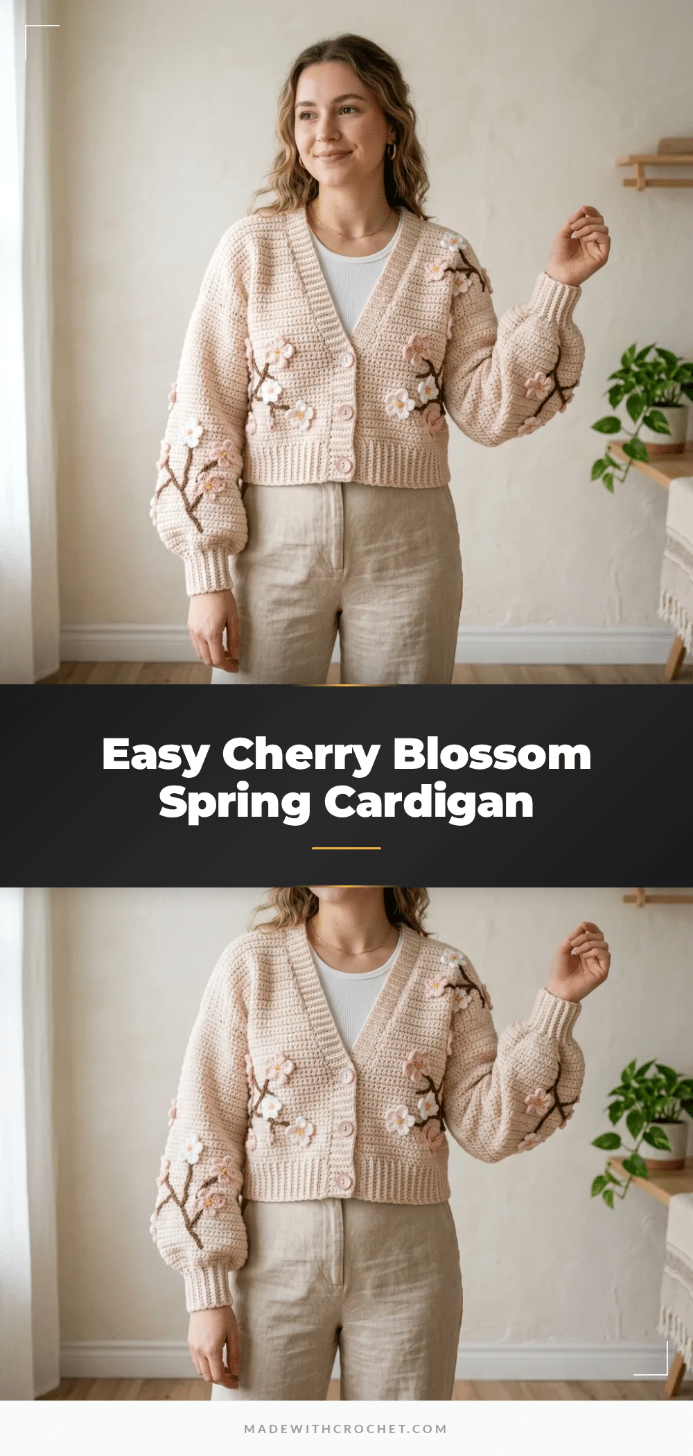 cherry blossom spring cardigan pattern crochet pattern