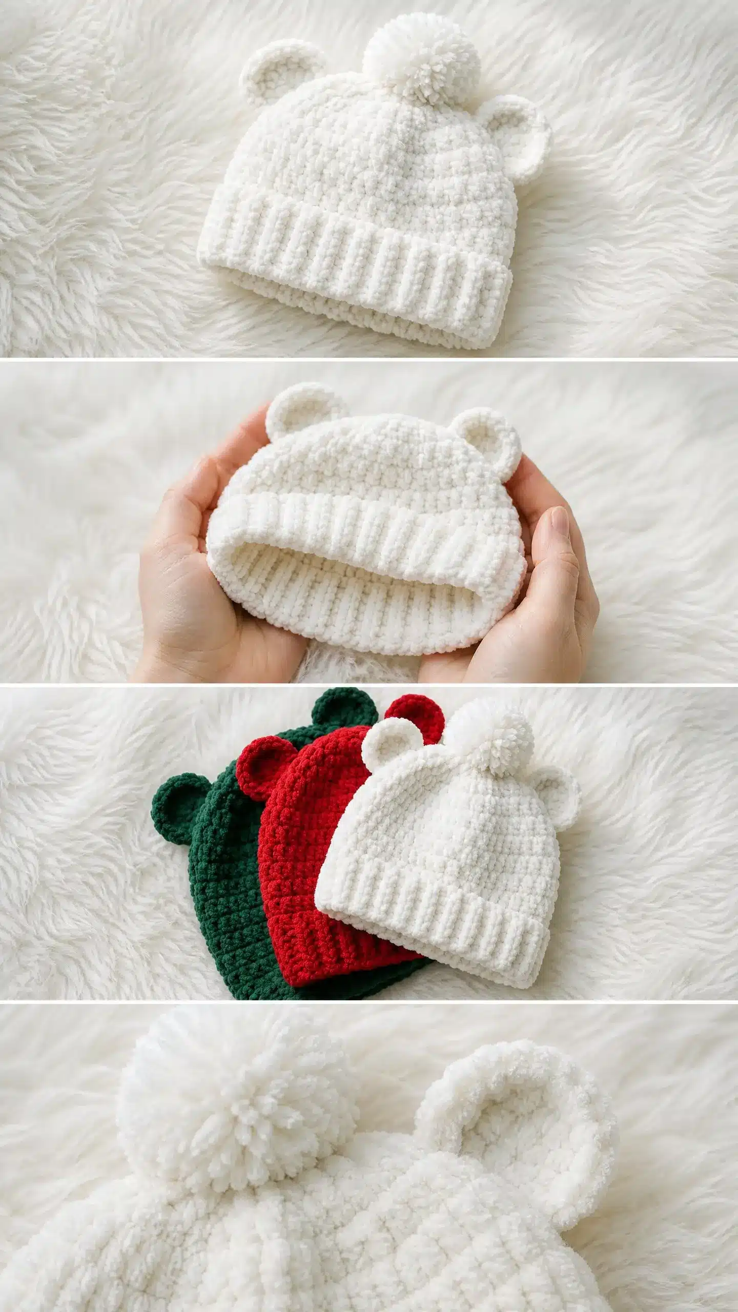 christmas bear ear baby hat crochet project crochet project detail 2