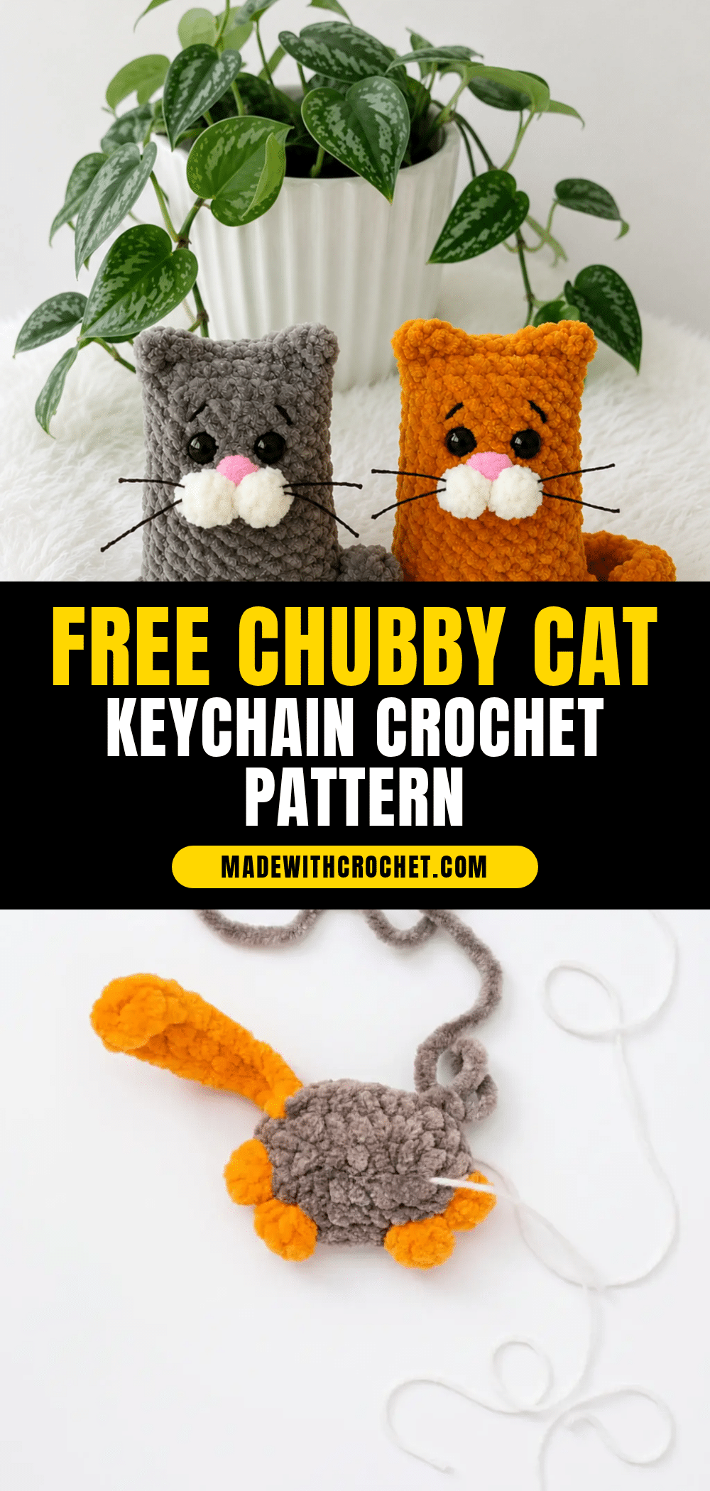 chubby cat keychain crochet pattern crochet pattern
