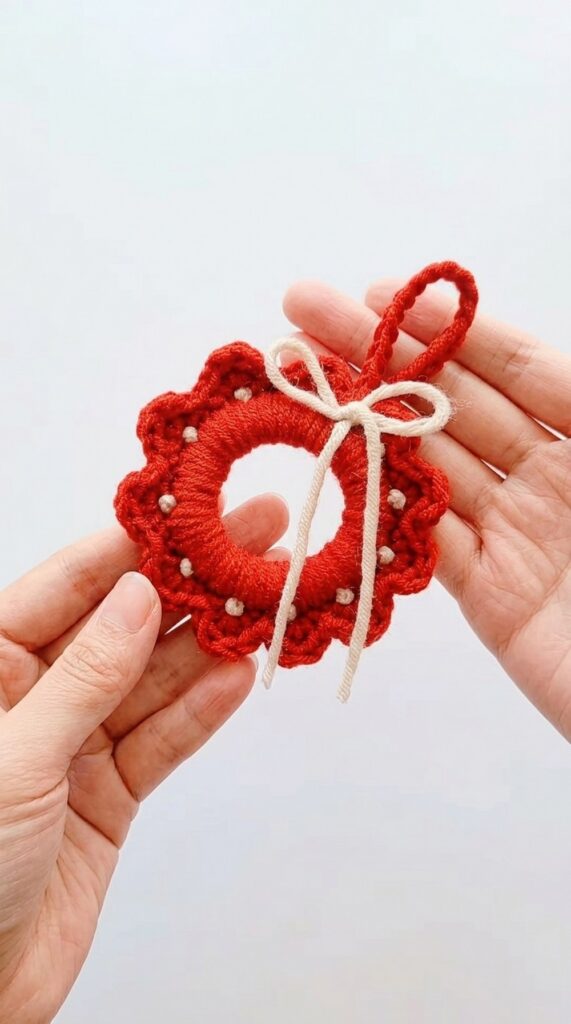 crochet Christmas wreath pattern - featured image