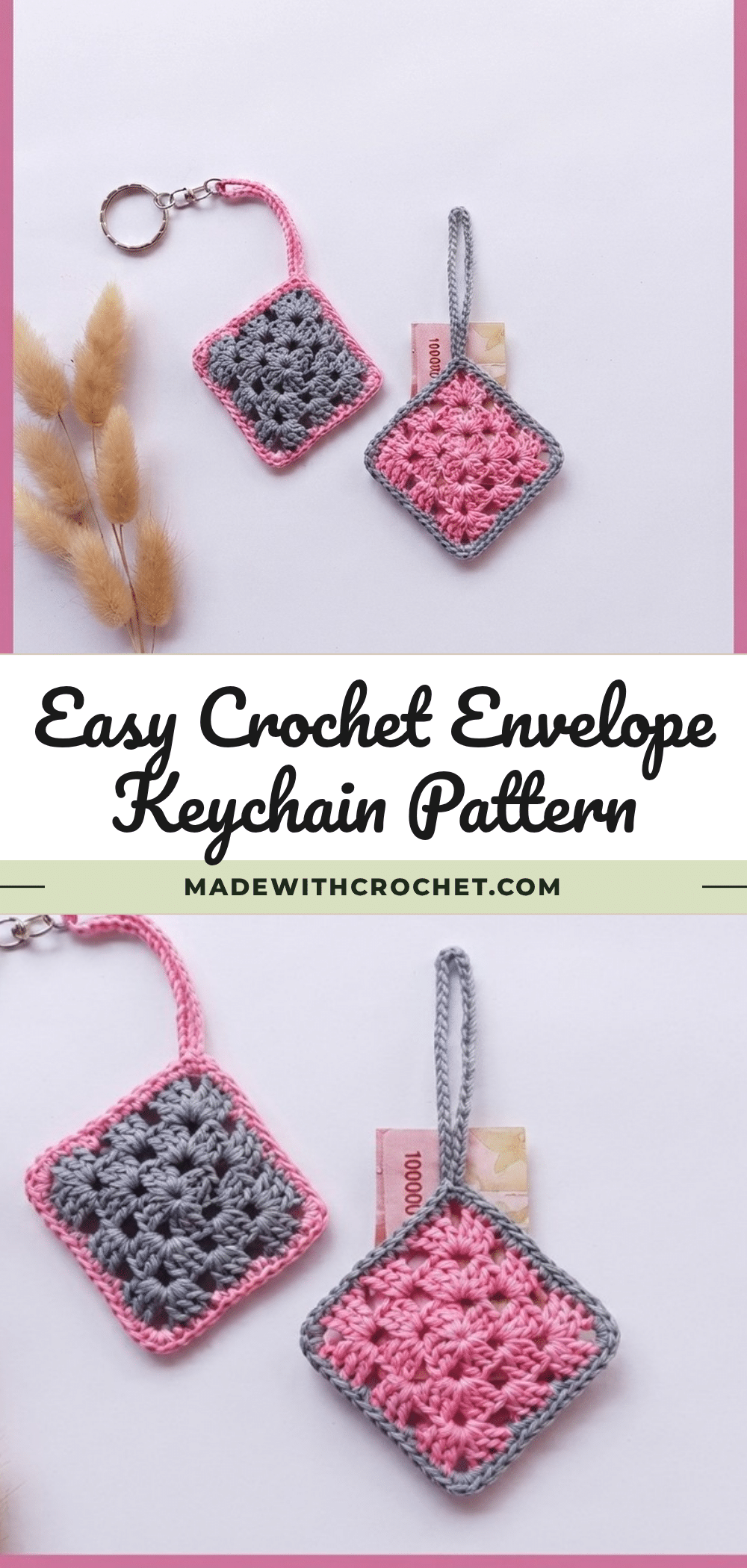 crochet envelope keychain crochet pattern
