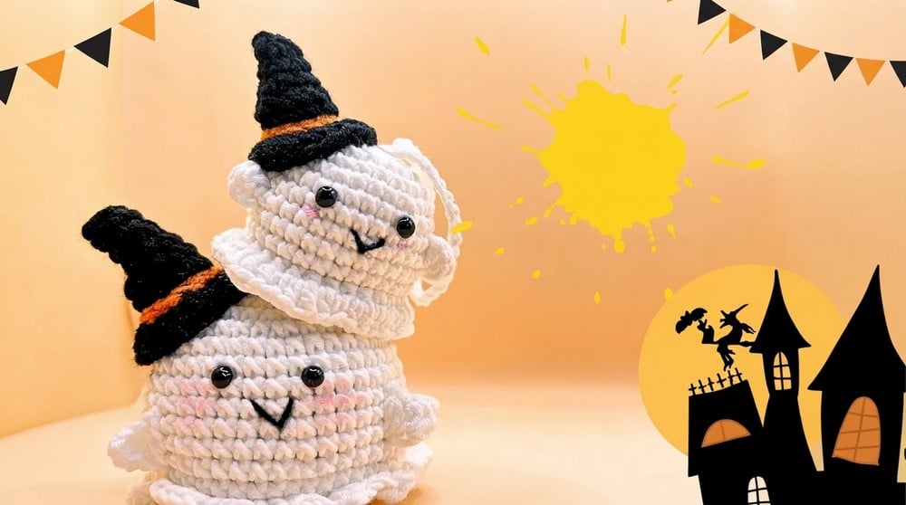 crochet ghost Halloween amigurumi pattern crochet project crochet project detail 1
