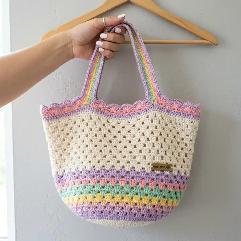 crochet granny tote - featured image