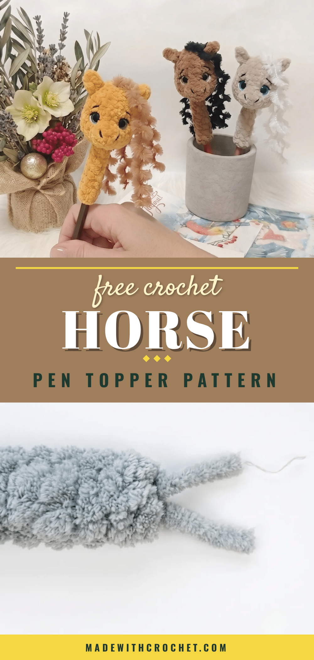 crochet horse pen topper pattern crochet pattern