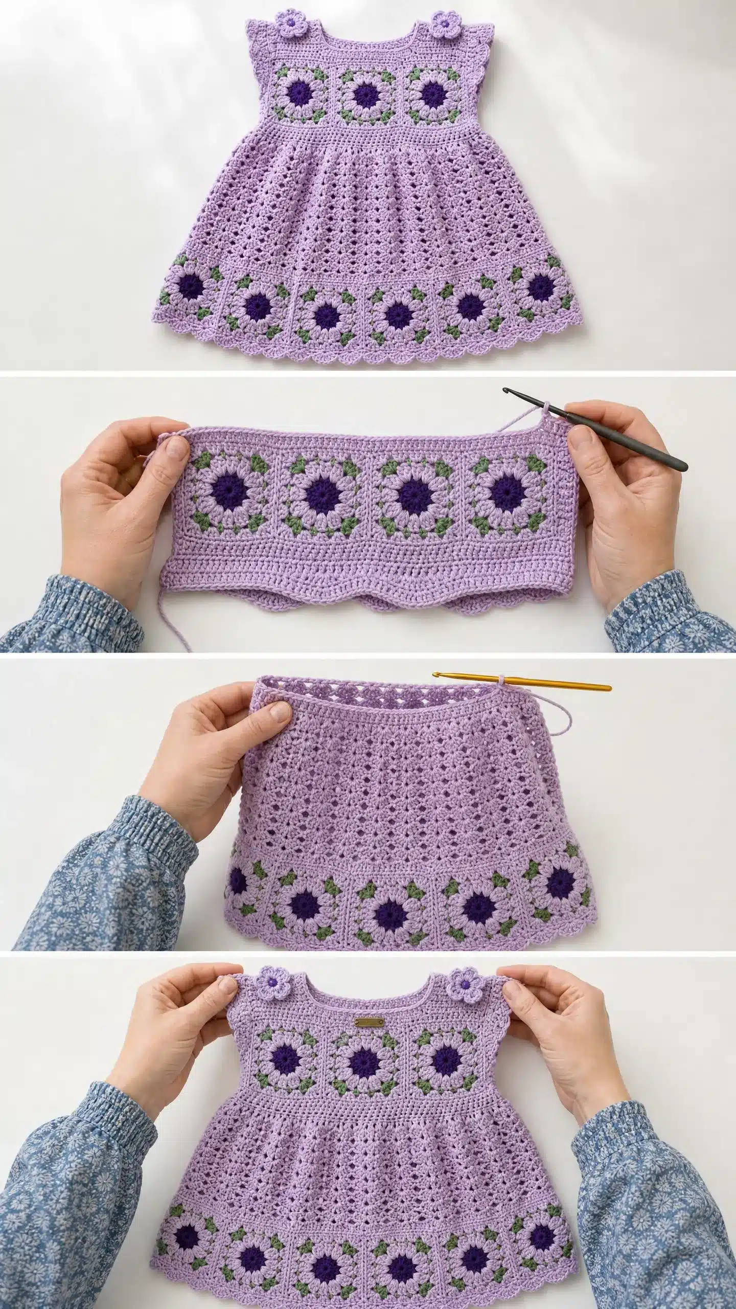 crochet lavender baby dress crochet project crochet project detail 2