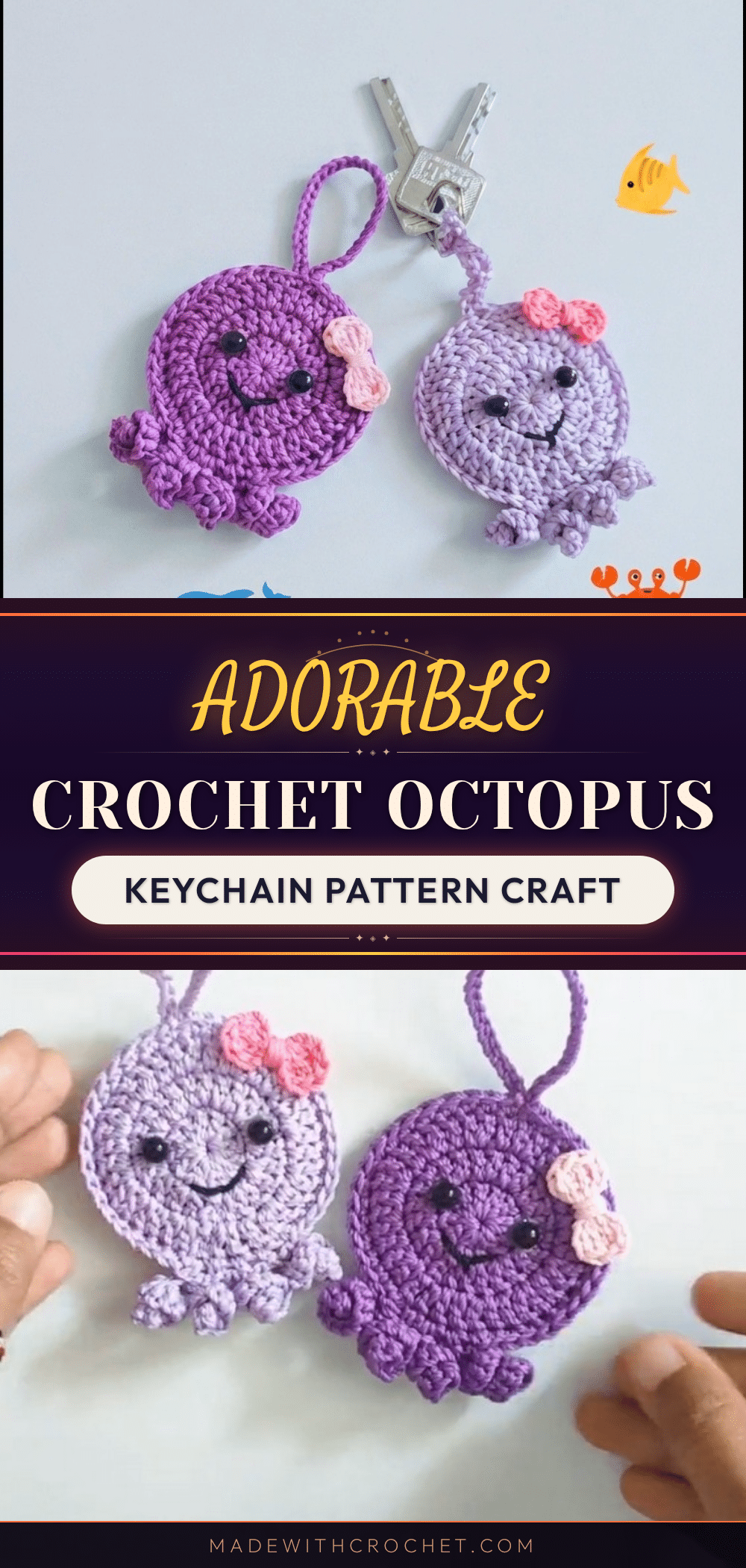 crochet octopus keychain pattern crochet pattern