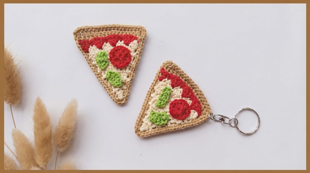 crochet pizza keychain pattern crochet project crochet project detail 1