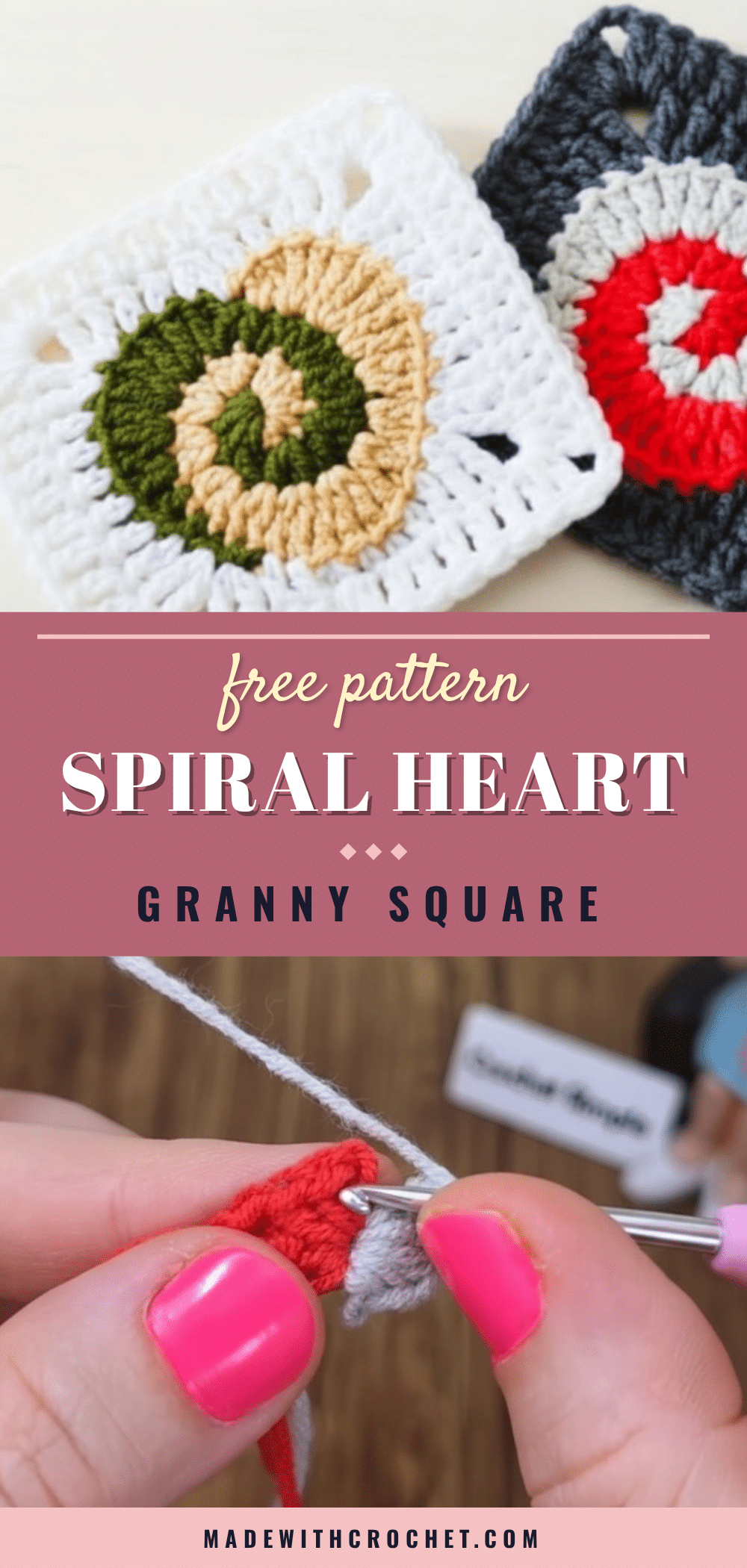 crochet spiral heart granny square pattern crochet pattern