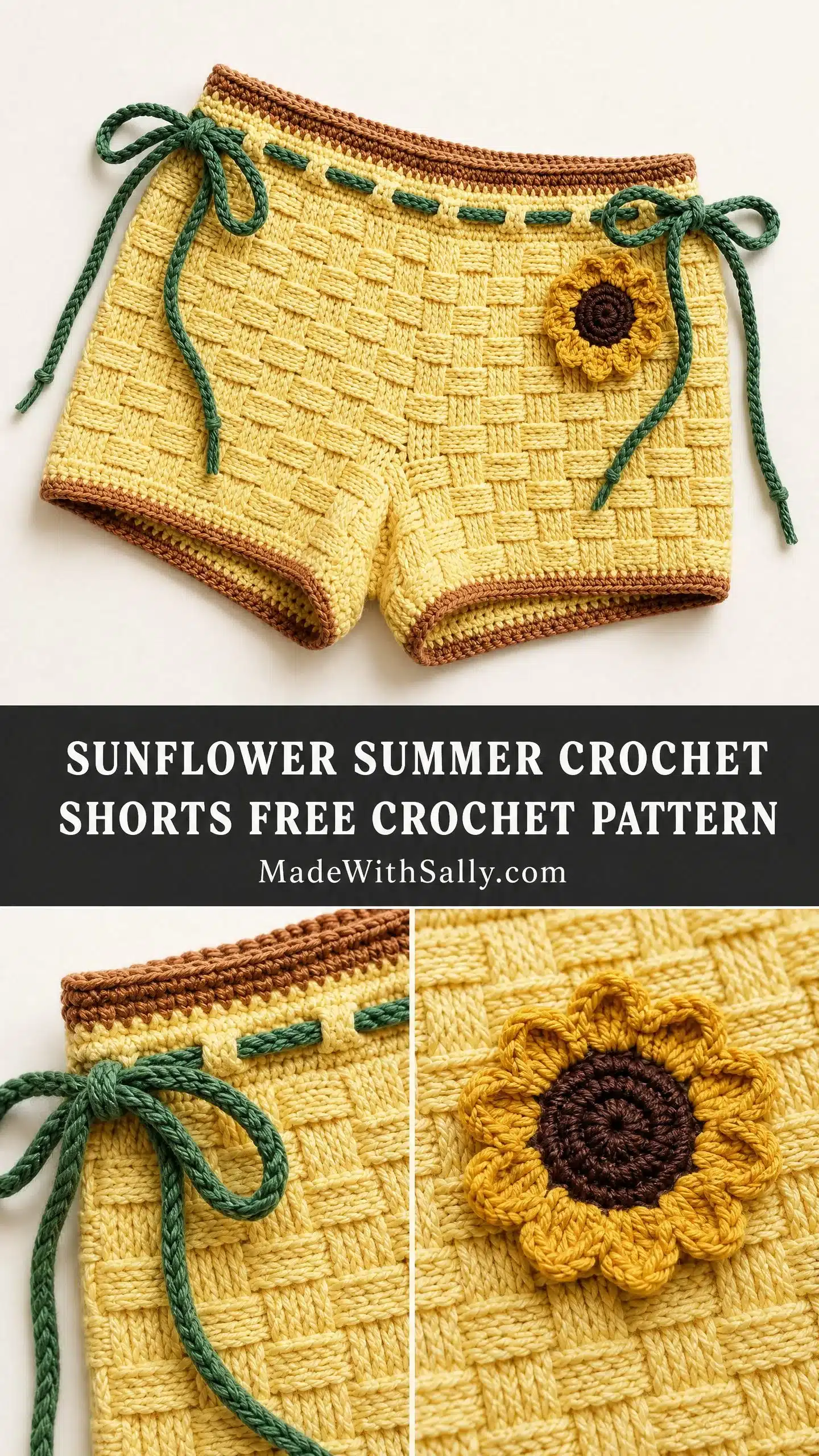 crochet sunflower summer shorts crochet project crochet project detail 1