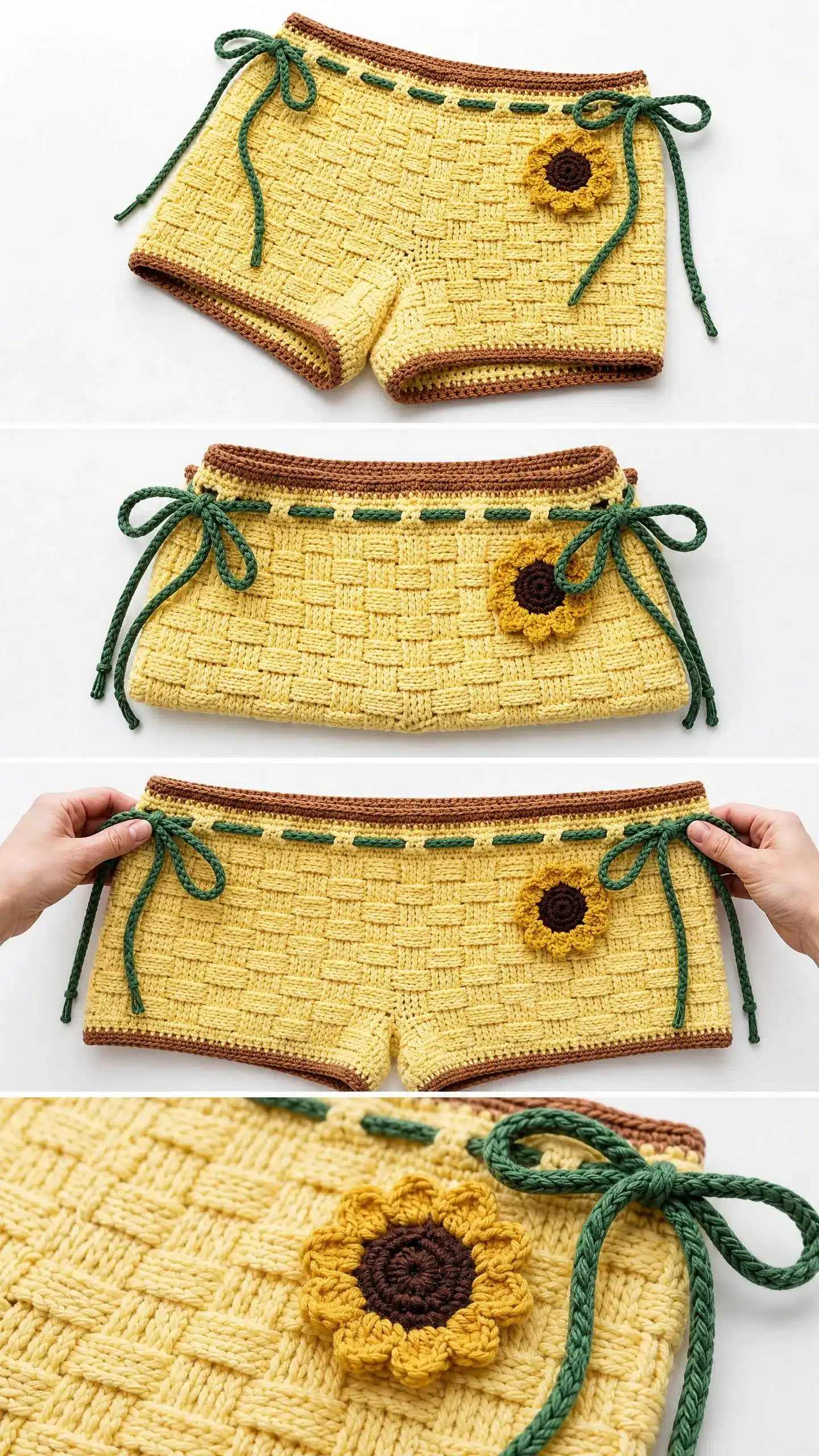 crochet sunflower summer shorts crochet project crochet project detail 2