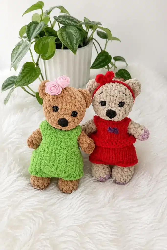 crochet teddy bear amigurumi pattern - featured image