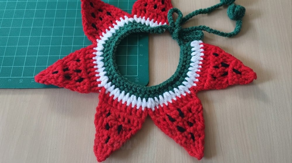 crochet watermelon pet collar crochet project crochet project detail 1