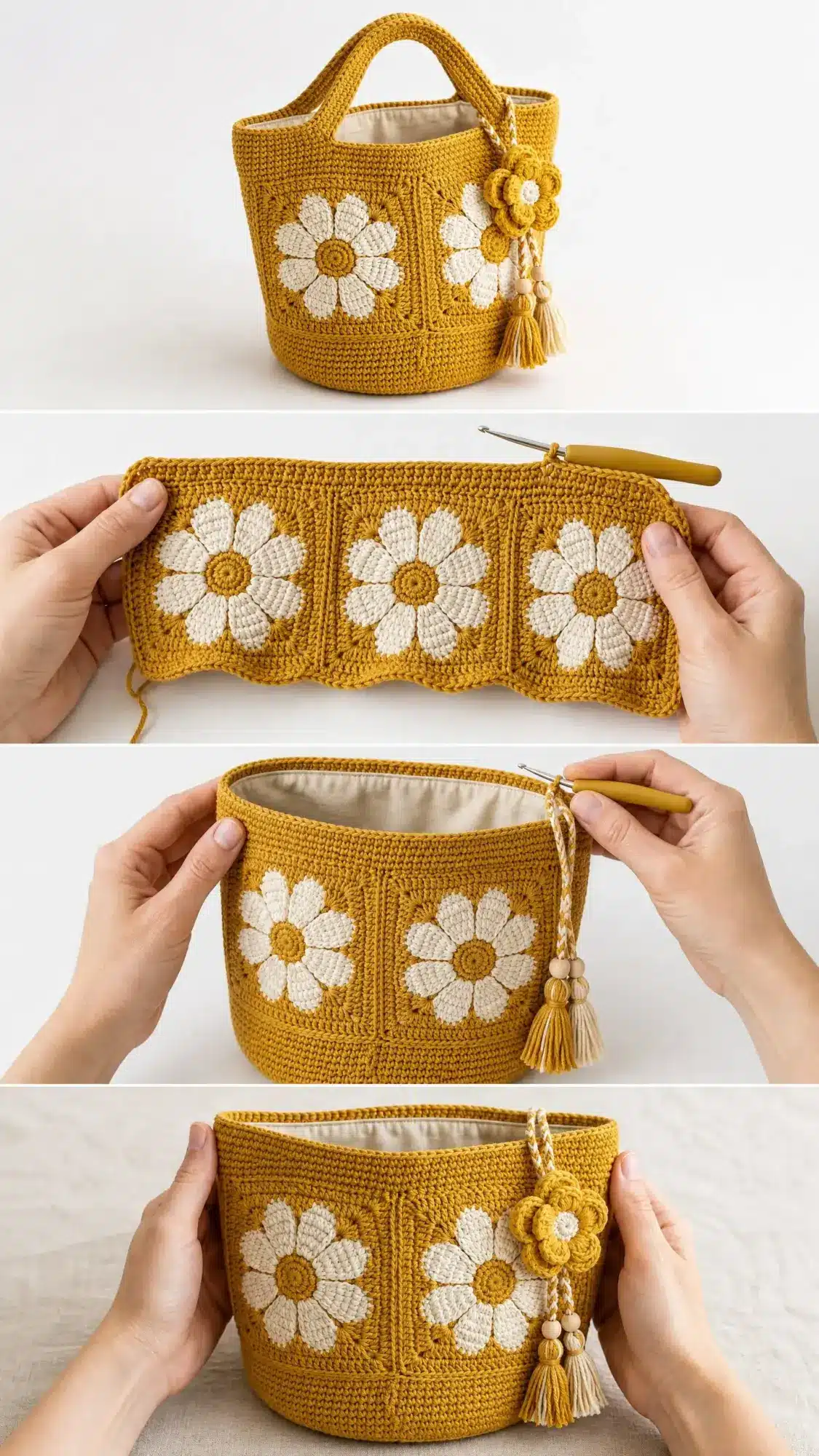 daisy tote crochet pattern crochet project crochet project detail 2