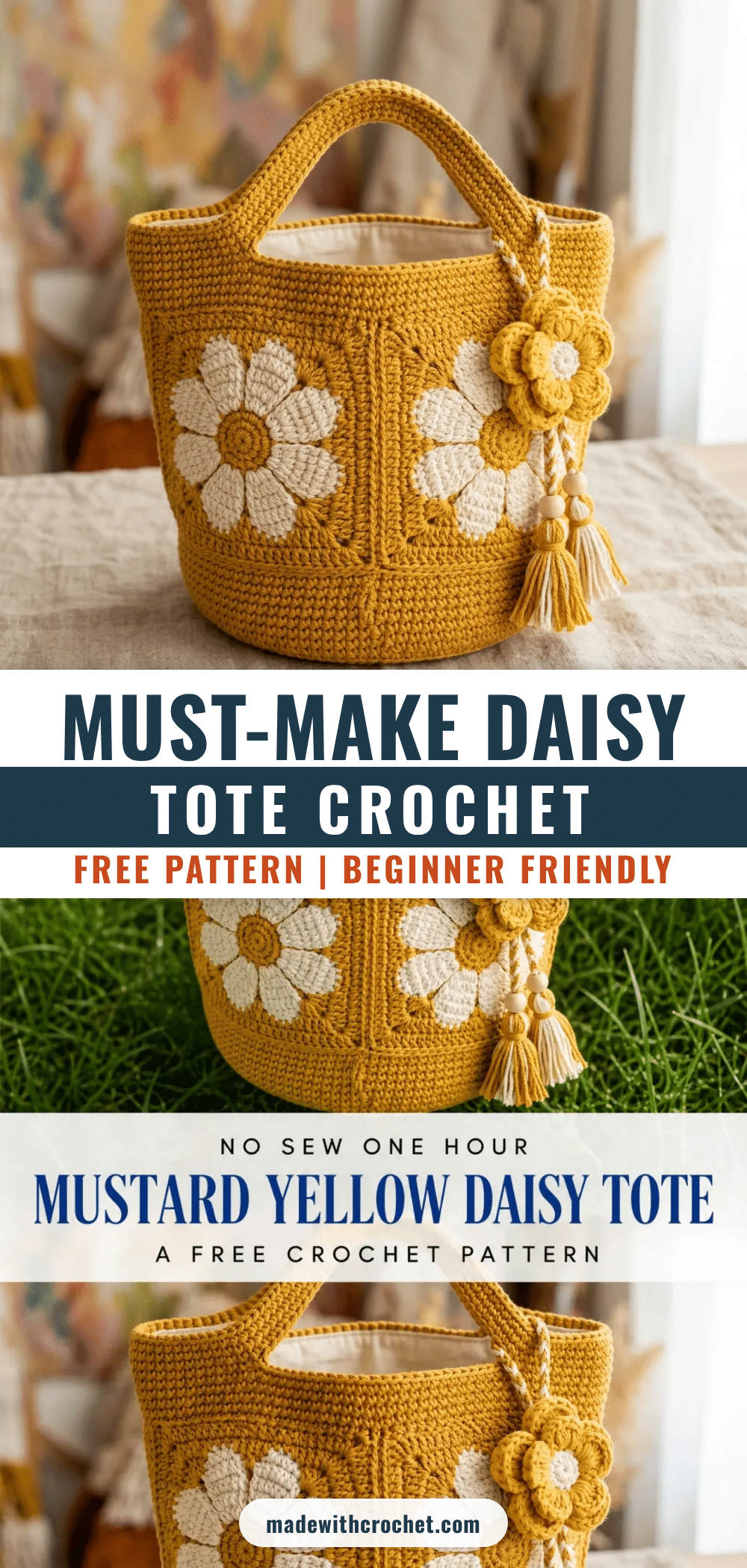 daisy tote crochet pattern crochet pattern
