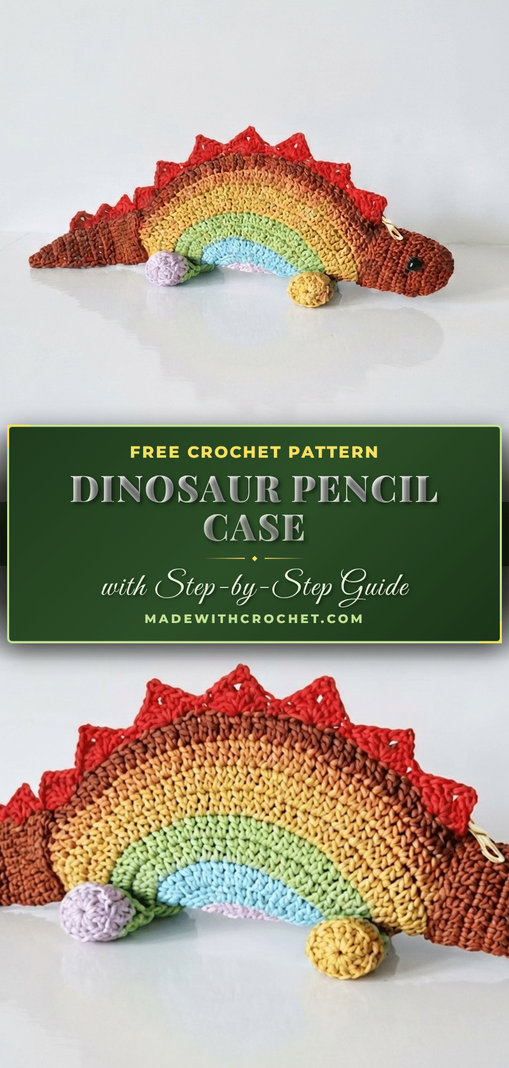 dinosaur pencil case crochet pattern crochet pattern