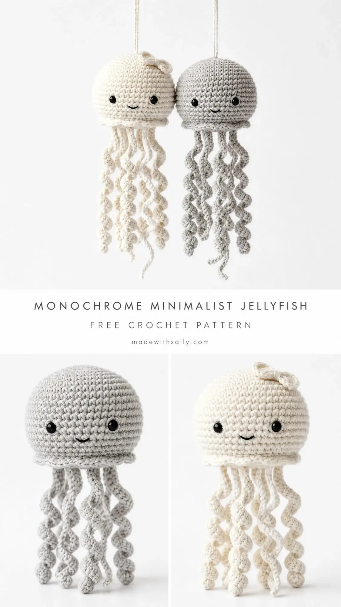 easy minimalist crochet jellyfish amigurumi pattern crochet project crochet project detail 1