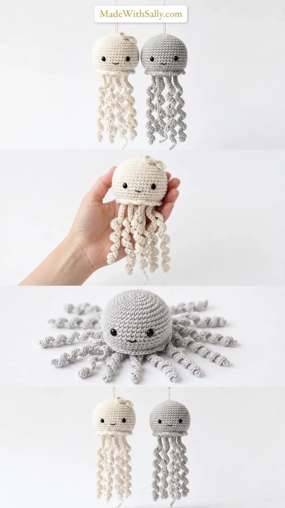 easy minimalist crochet jellyfish amigurumi pattern crochet project crochet project detail 2