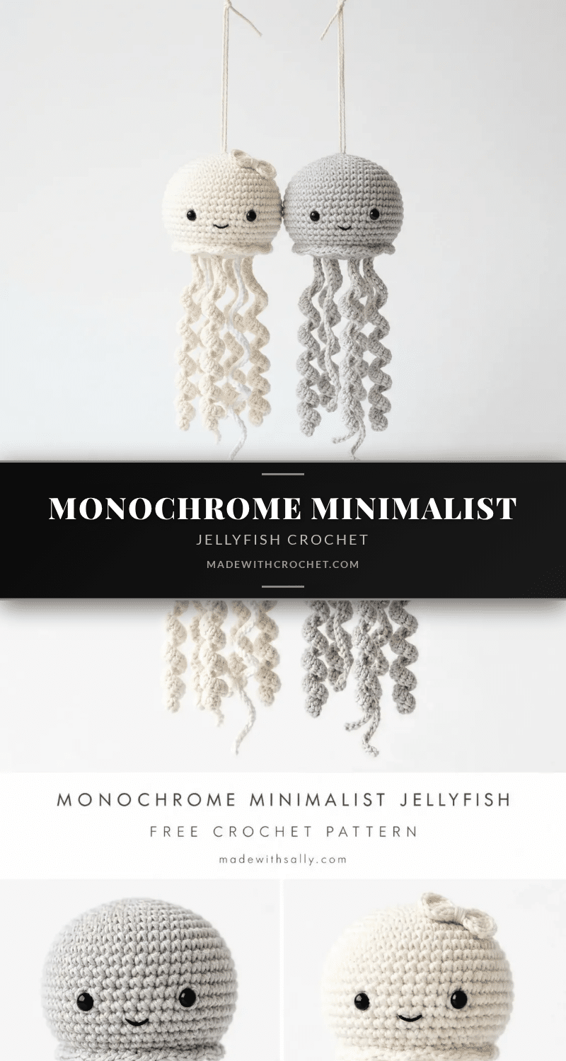 easy minimalist crochet jellyfish amigurumi pattern crochet pattern