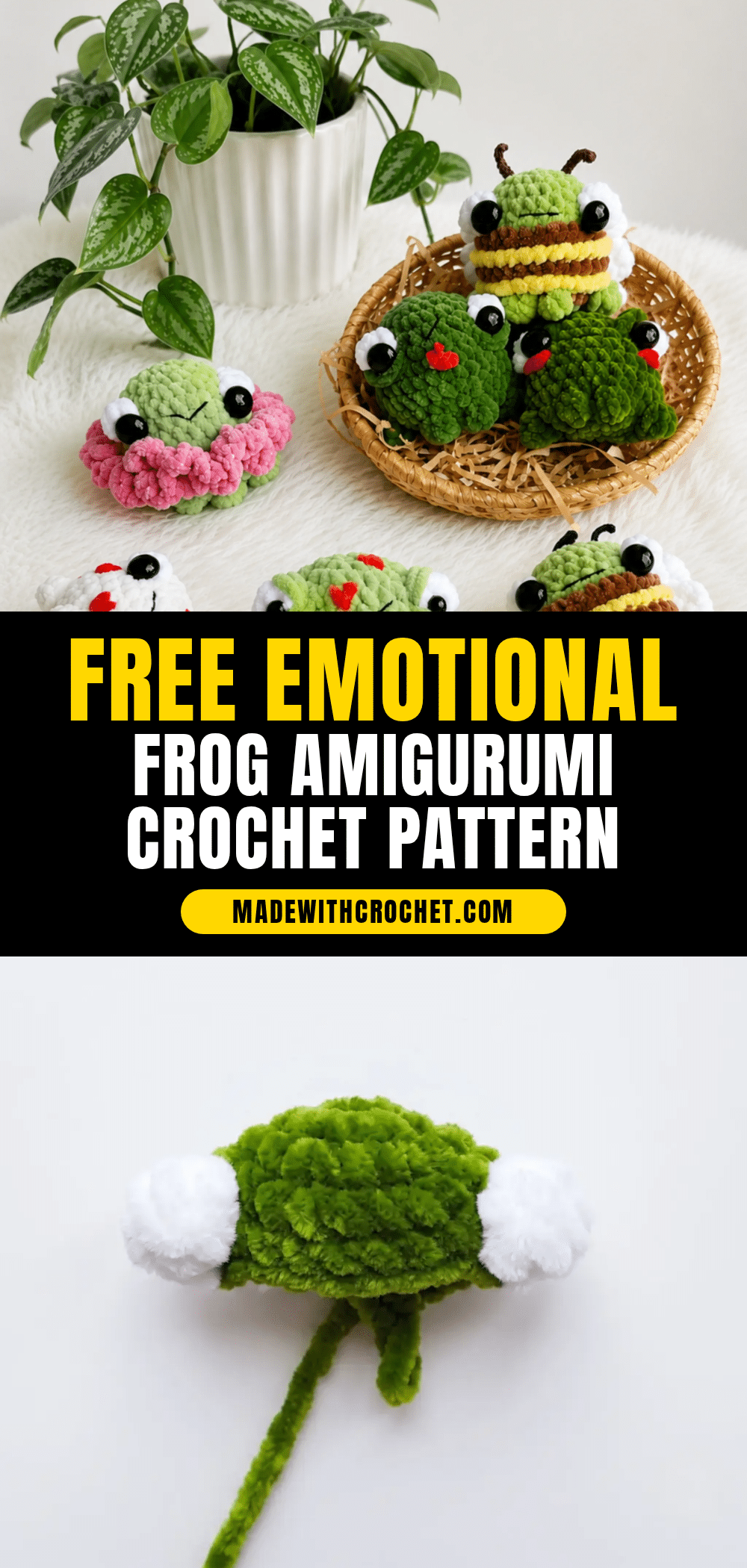 emotional frog amigurumi crochet pattern