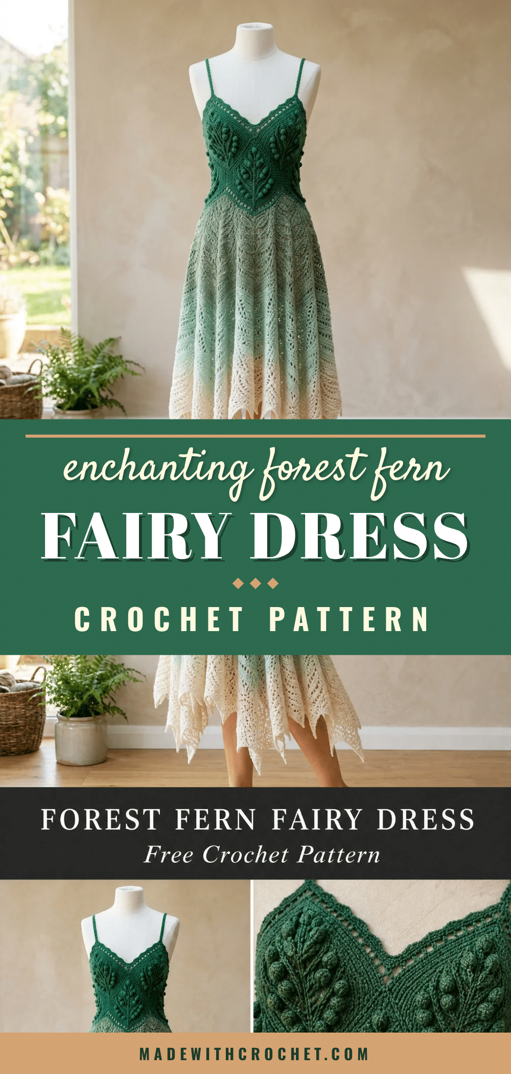 forest fern fairy dress crochet pattern crochet pattern