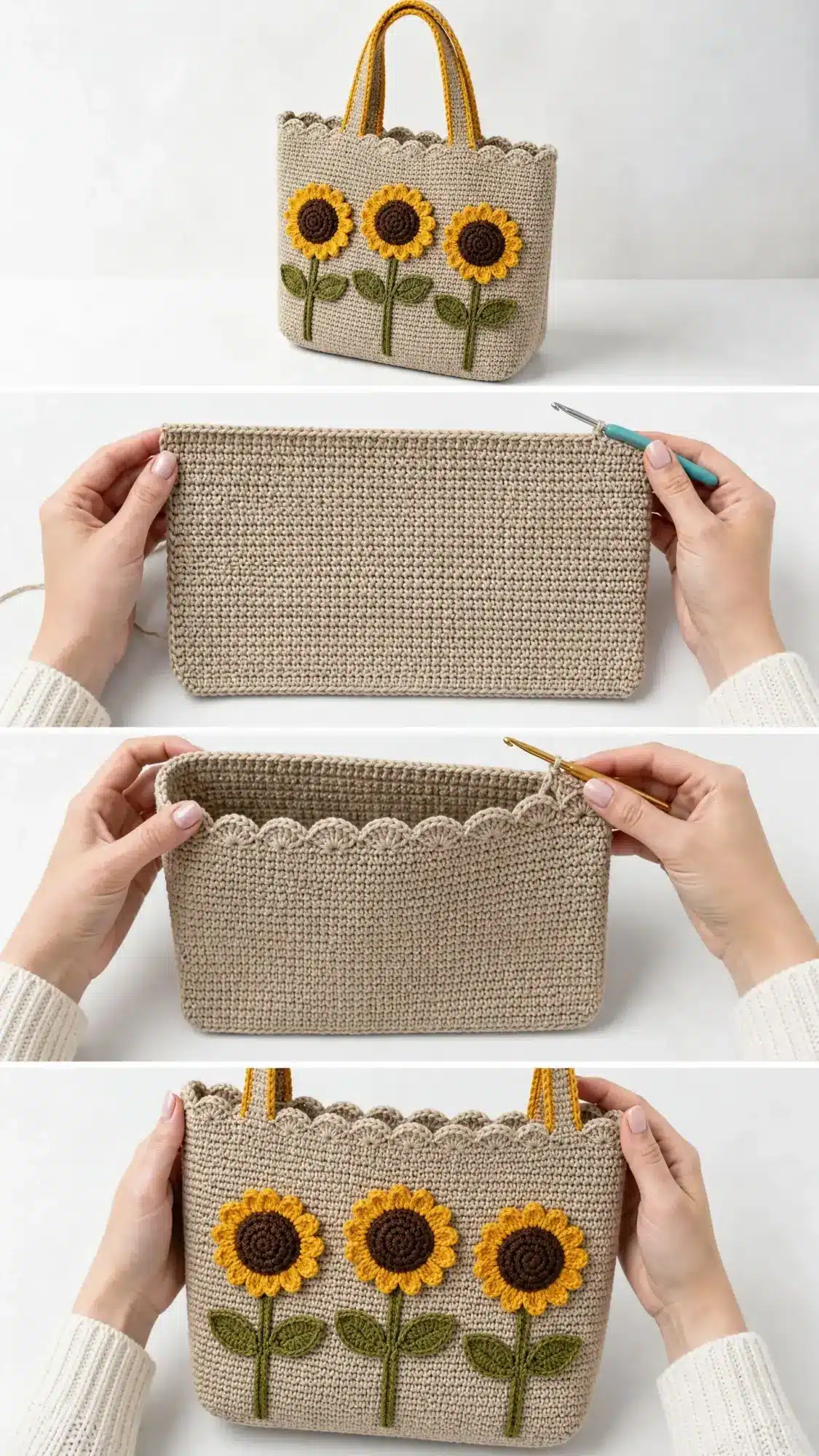 free sunflower crochet tote pattern crochet project crochet project detail 2