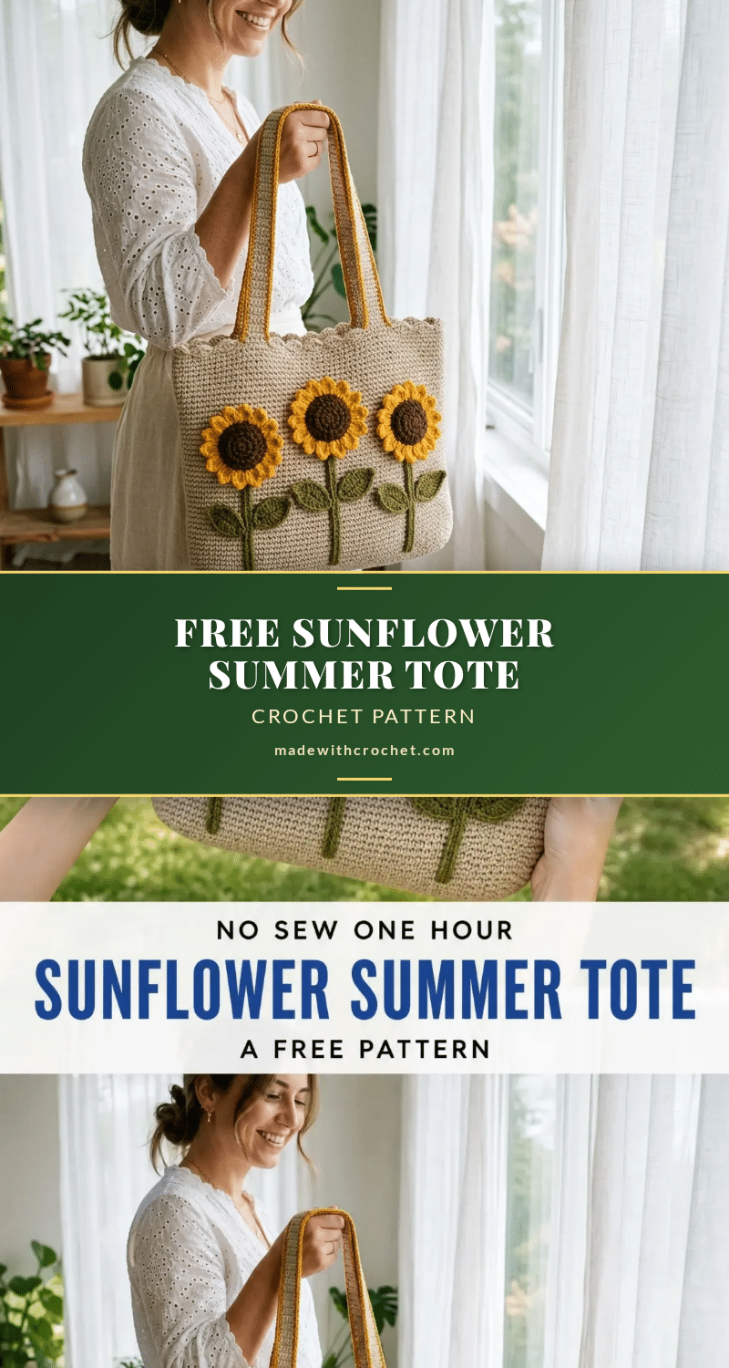 free sunflower crochet tote pattern crochet pattern