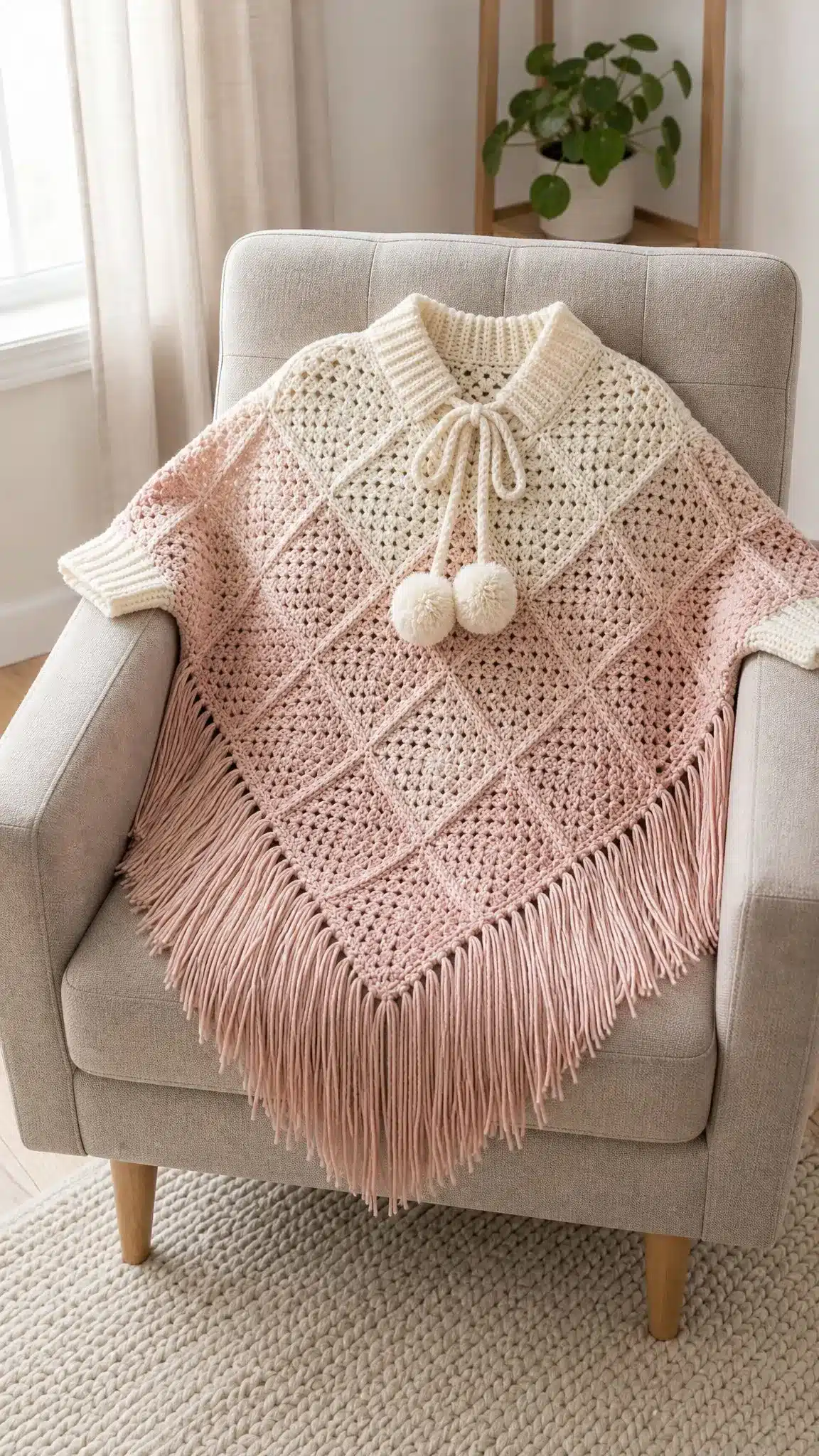 granny mesh stitch poncho crochet project crochet project detail 1