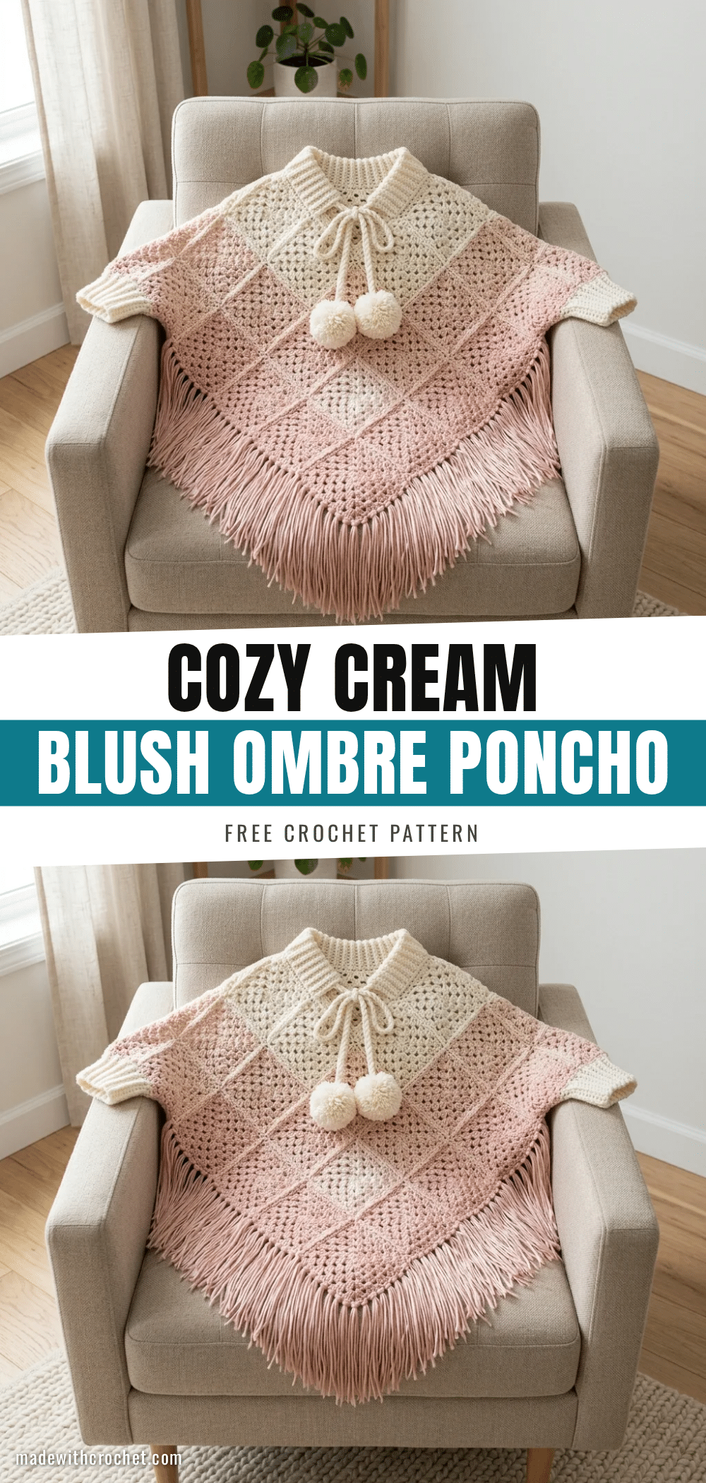 granny mesh stitch poncho crochet pattern