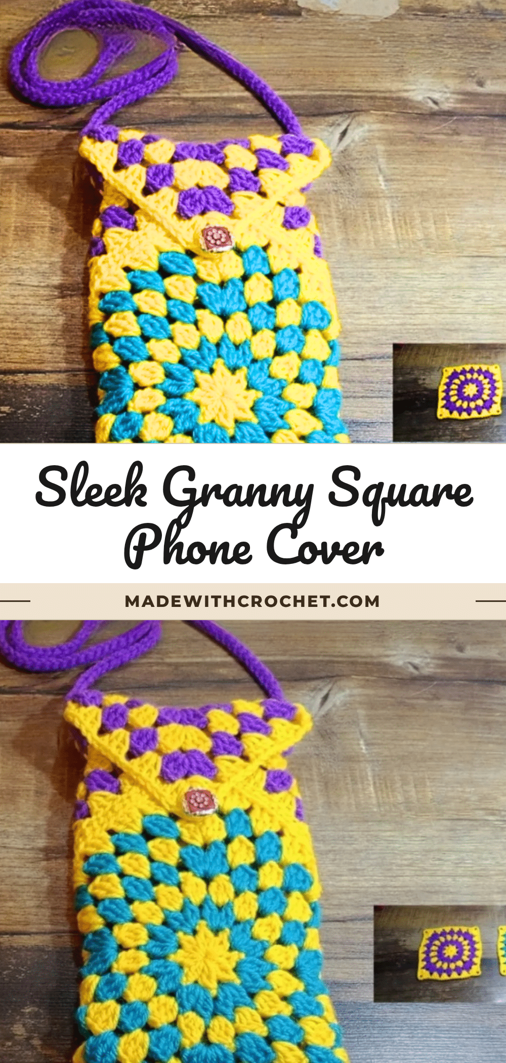 granny square phone cover crochet pattern