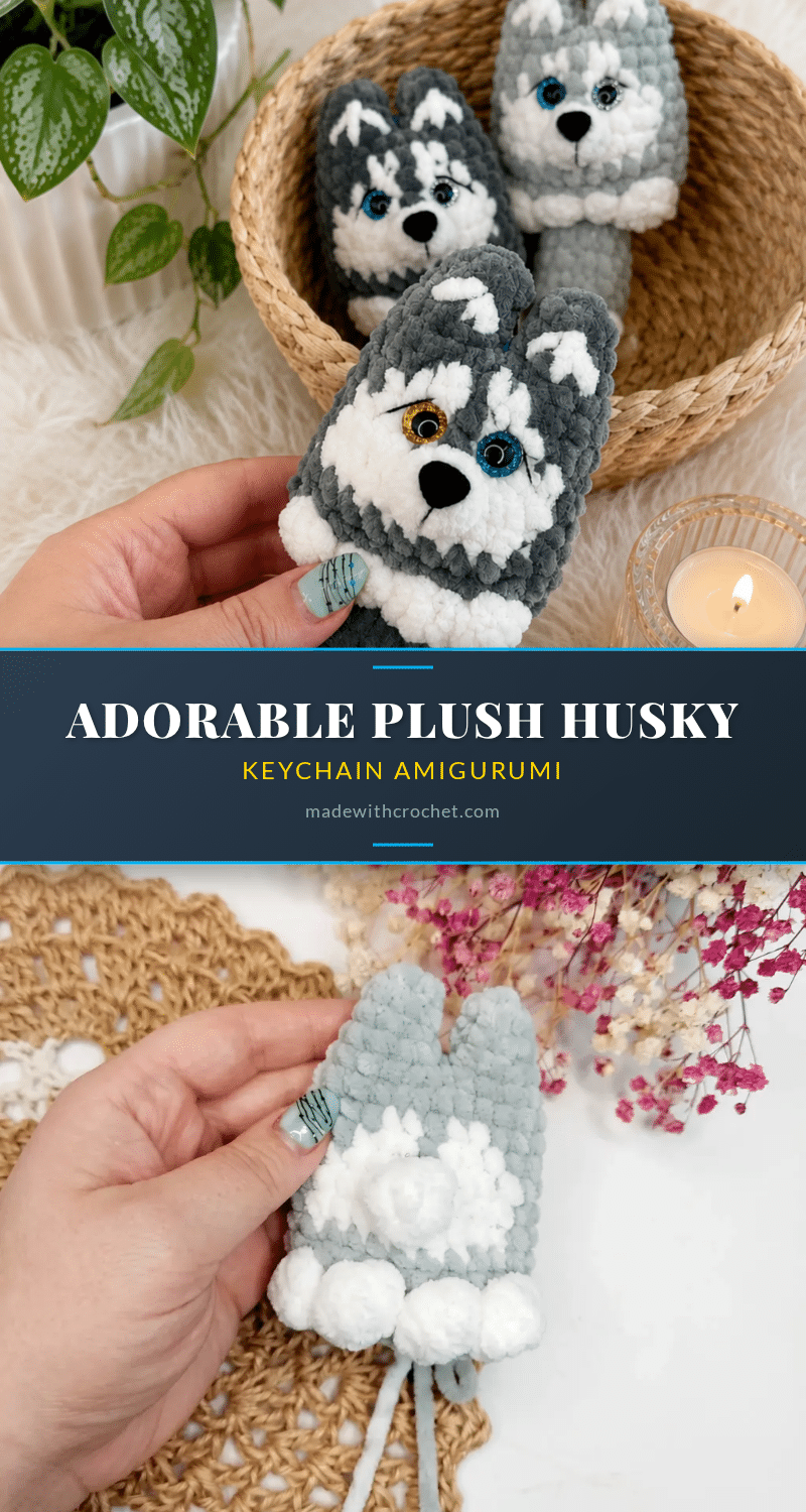 husky keychain pattern crochet pattern