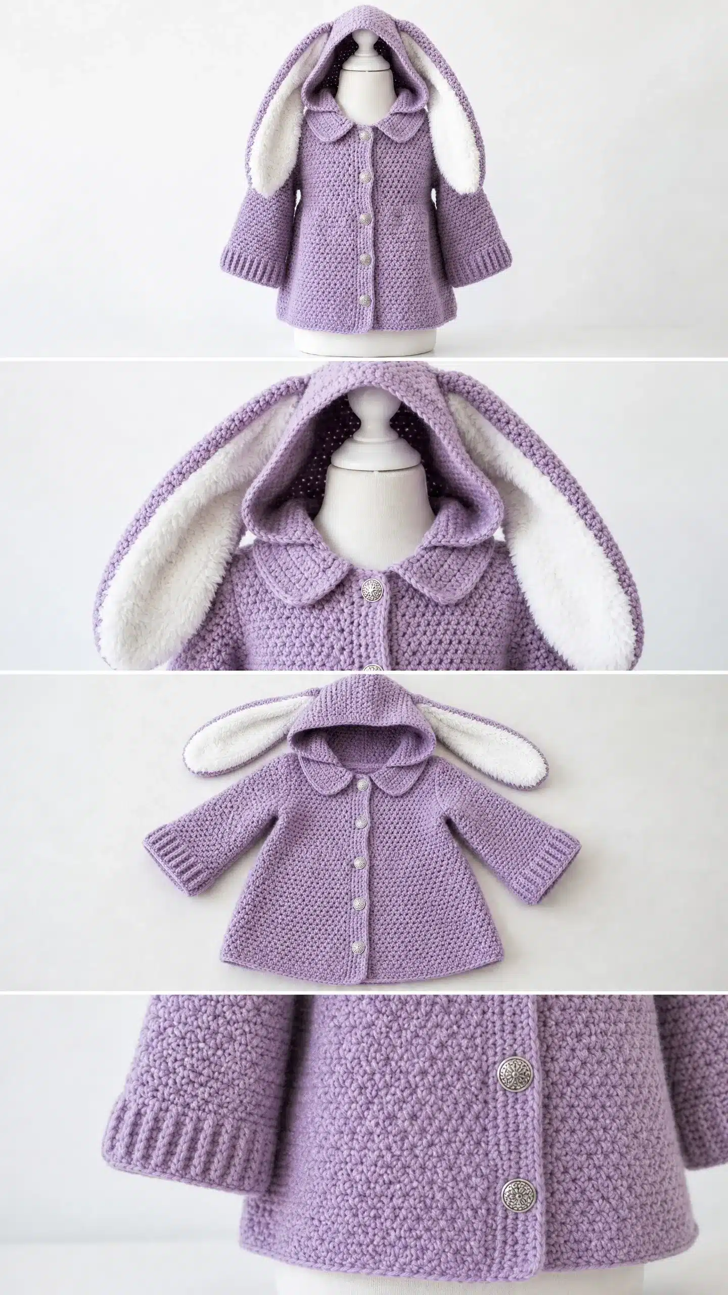 lavender bunny cardigan crochet project crochet project detail 2