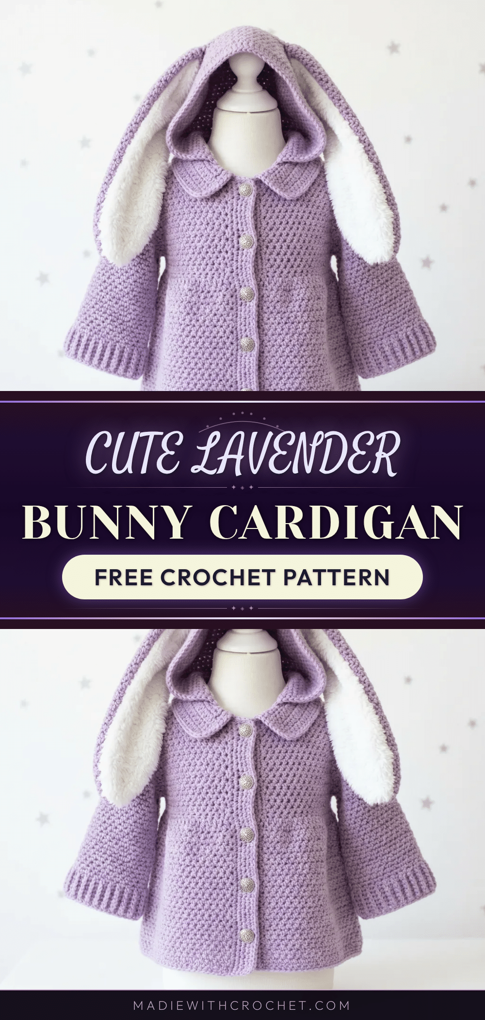lavender bunny cardigan crochet pattern