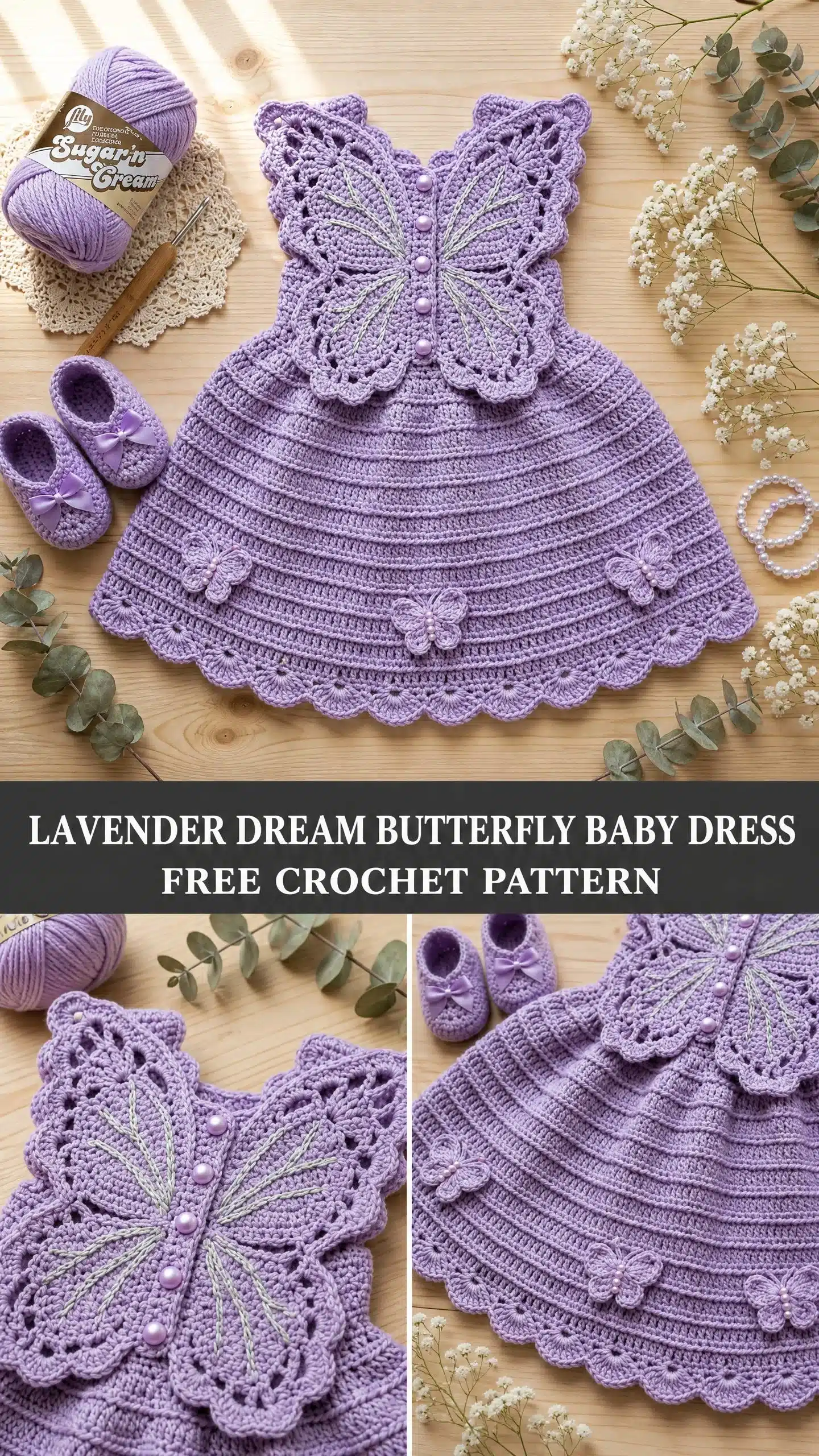 lavender butterfly baby dress crochet pattern crochet project crochet project detail 1