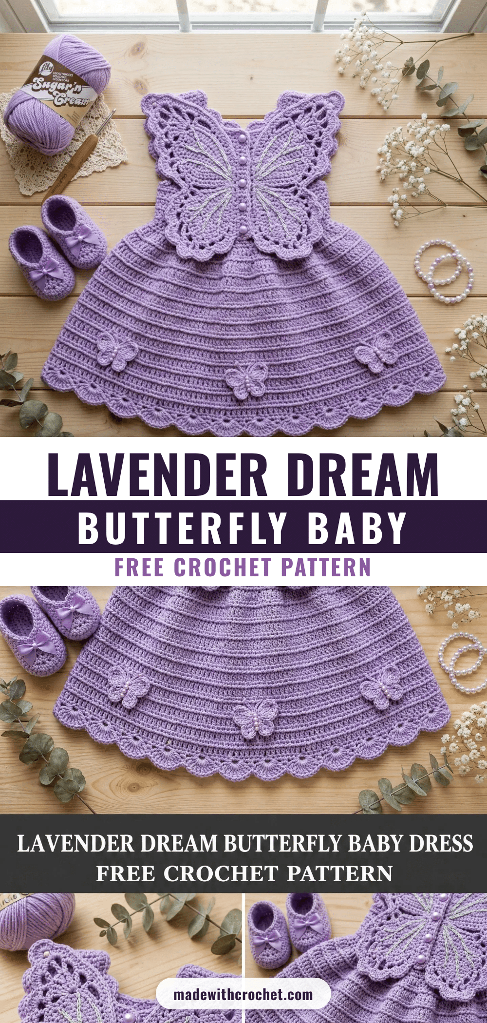lavender butterfly baby dress crochet pattern crochet pattern