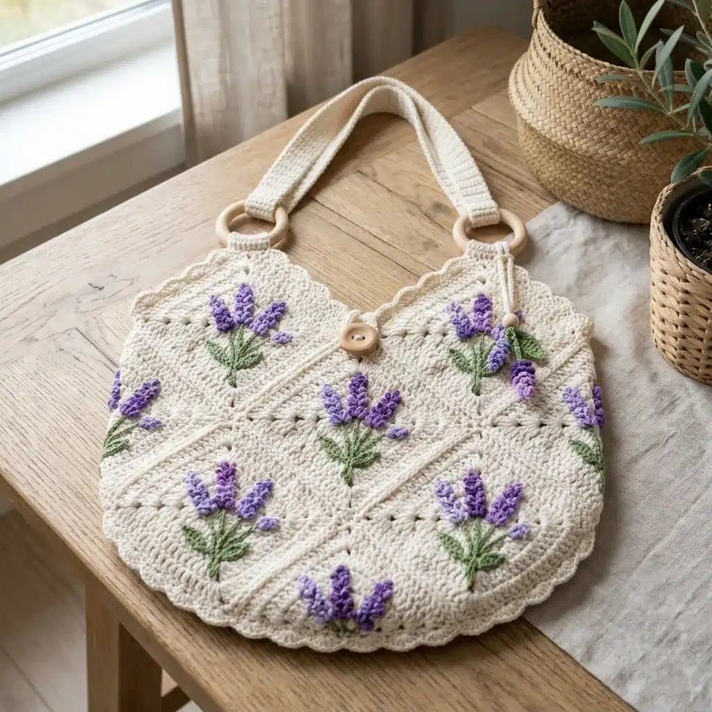 Lavender Fields Granny Square Bag - featured image