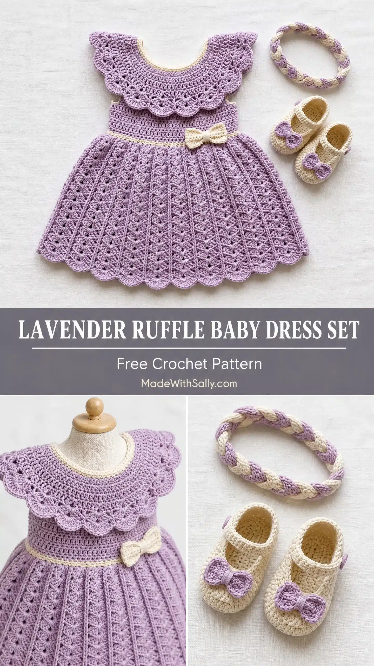 lavender ruffle baby dress crochet project crochet project detail 1