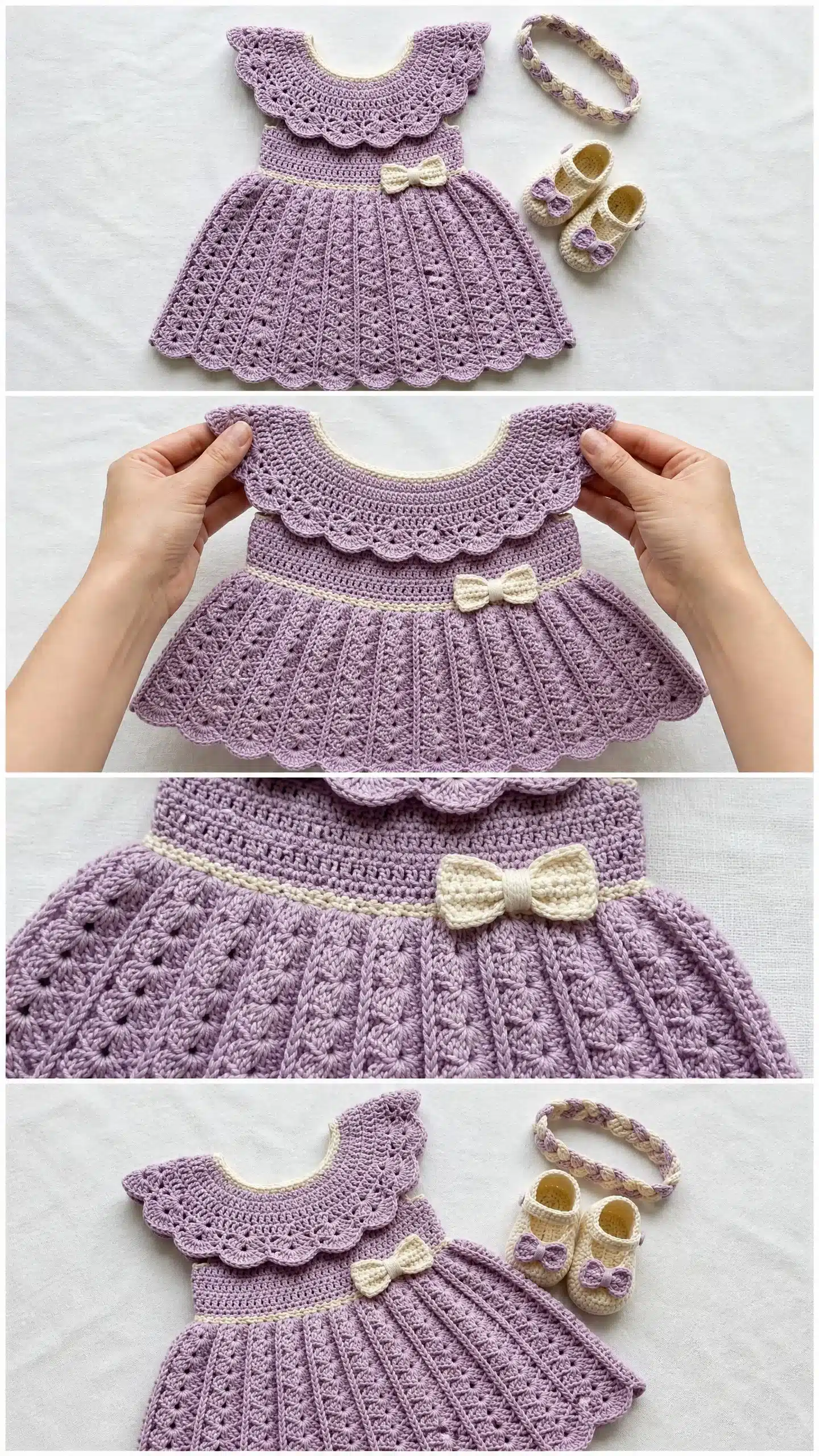 lavender ruffle baby dress crochet project crochet project detail 2