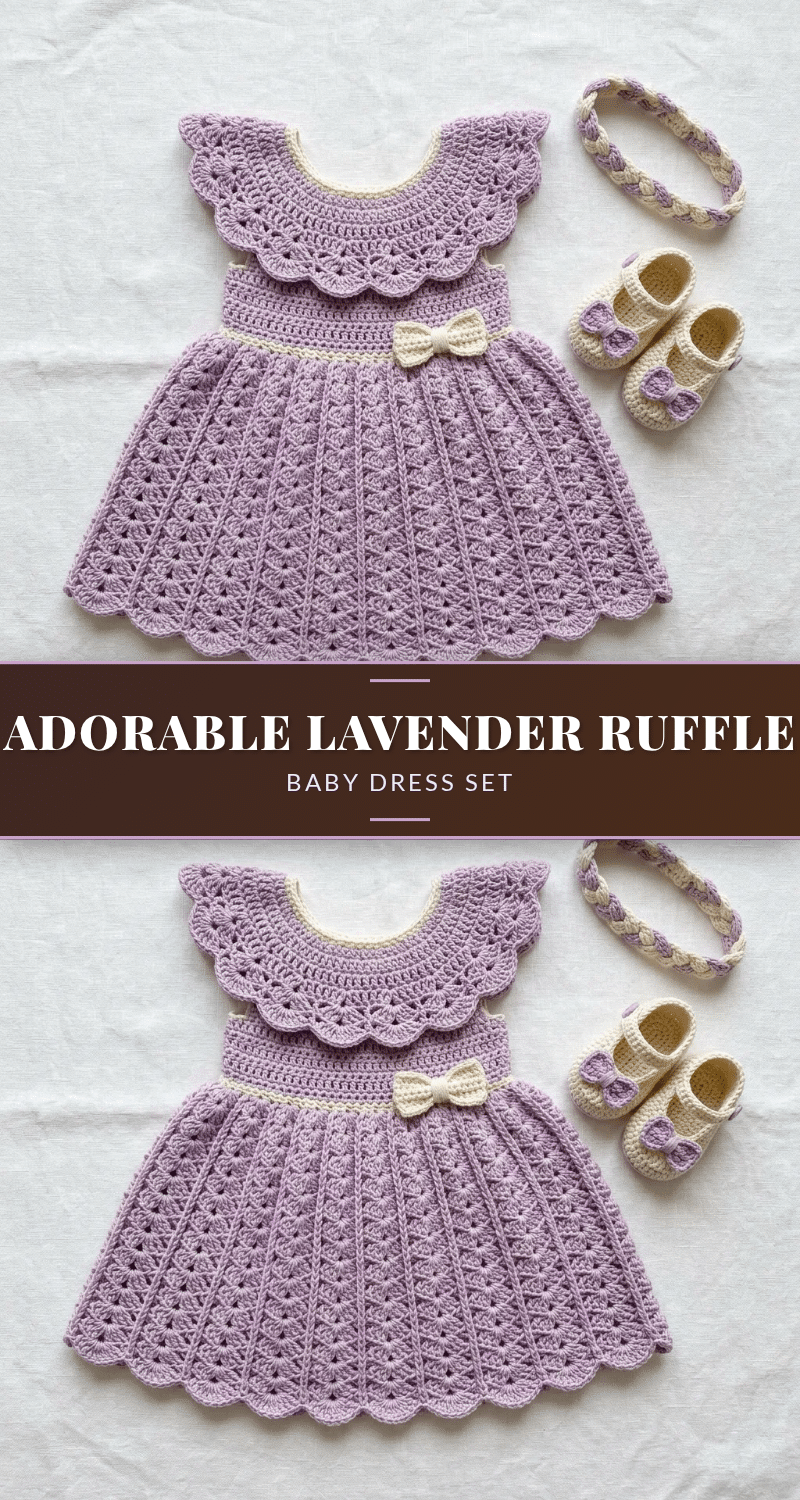 lavender ruffle baby dress crochet pattern